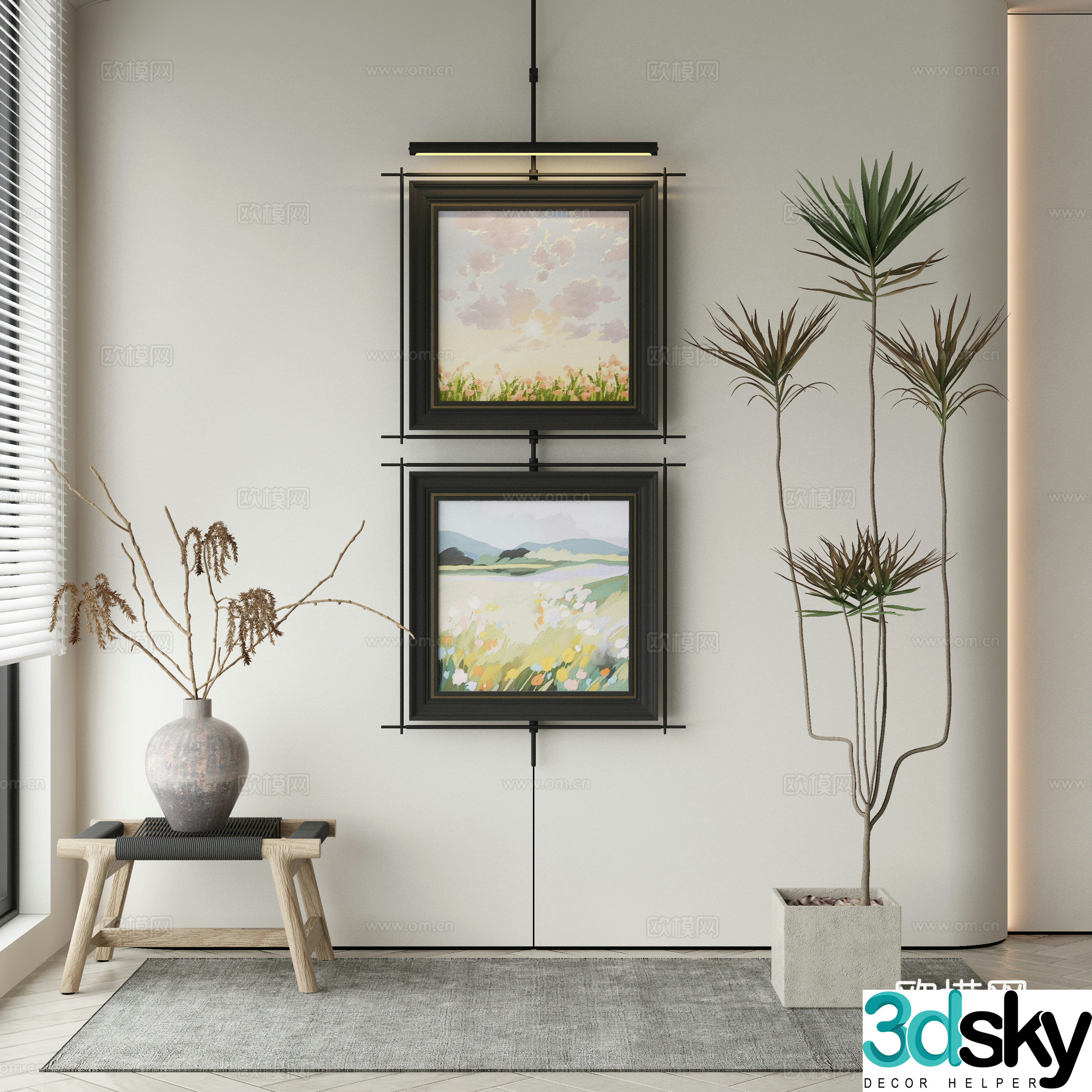 Wasabi hanging painting oil painting 3d model