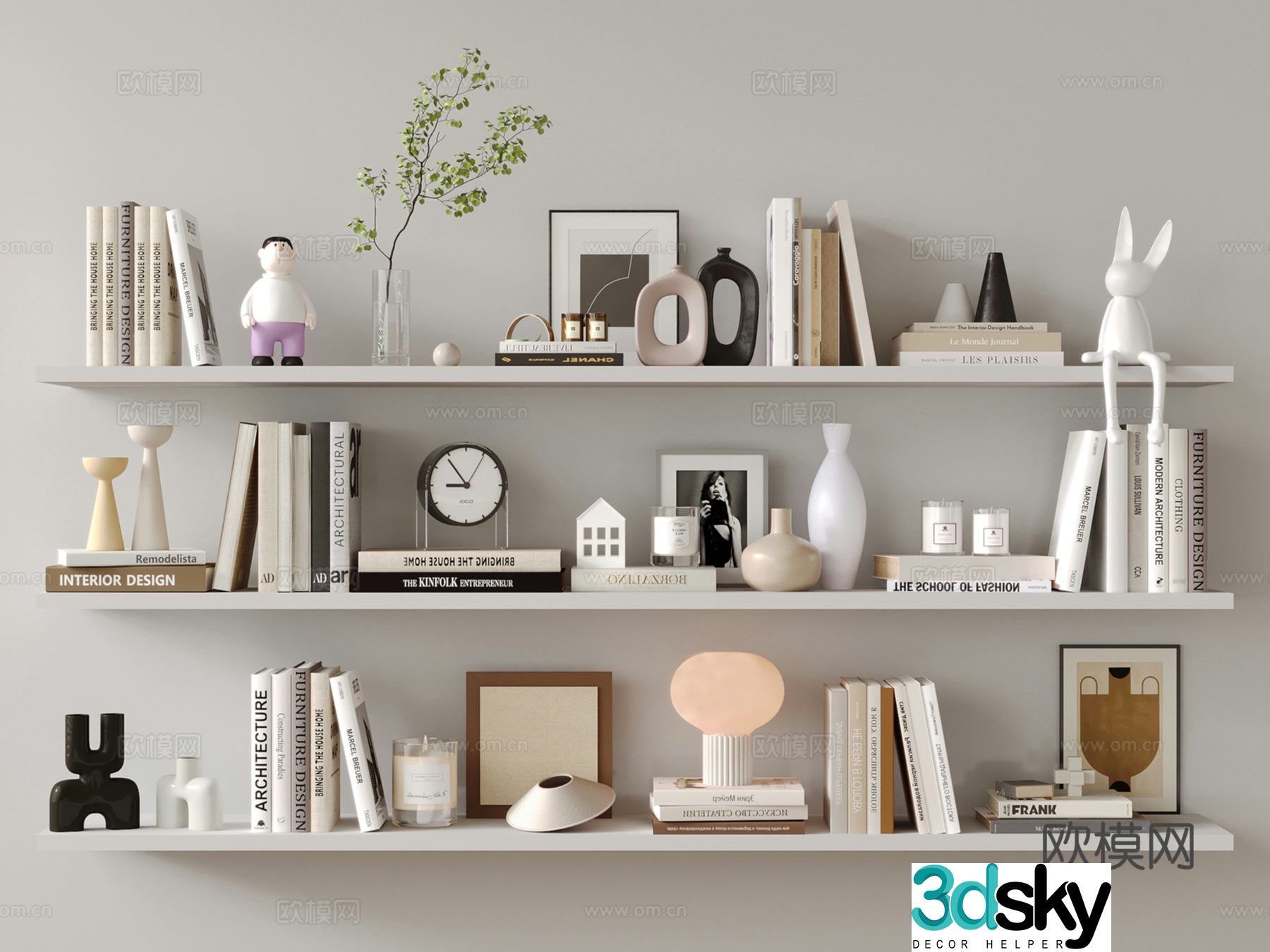 Modern jewelry ornaments Books Sculpture 3d model