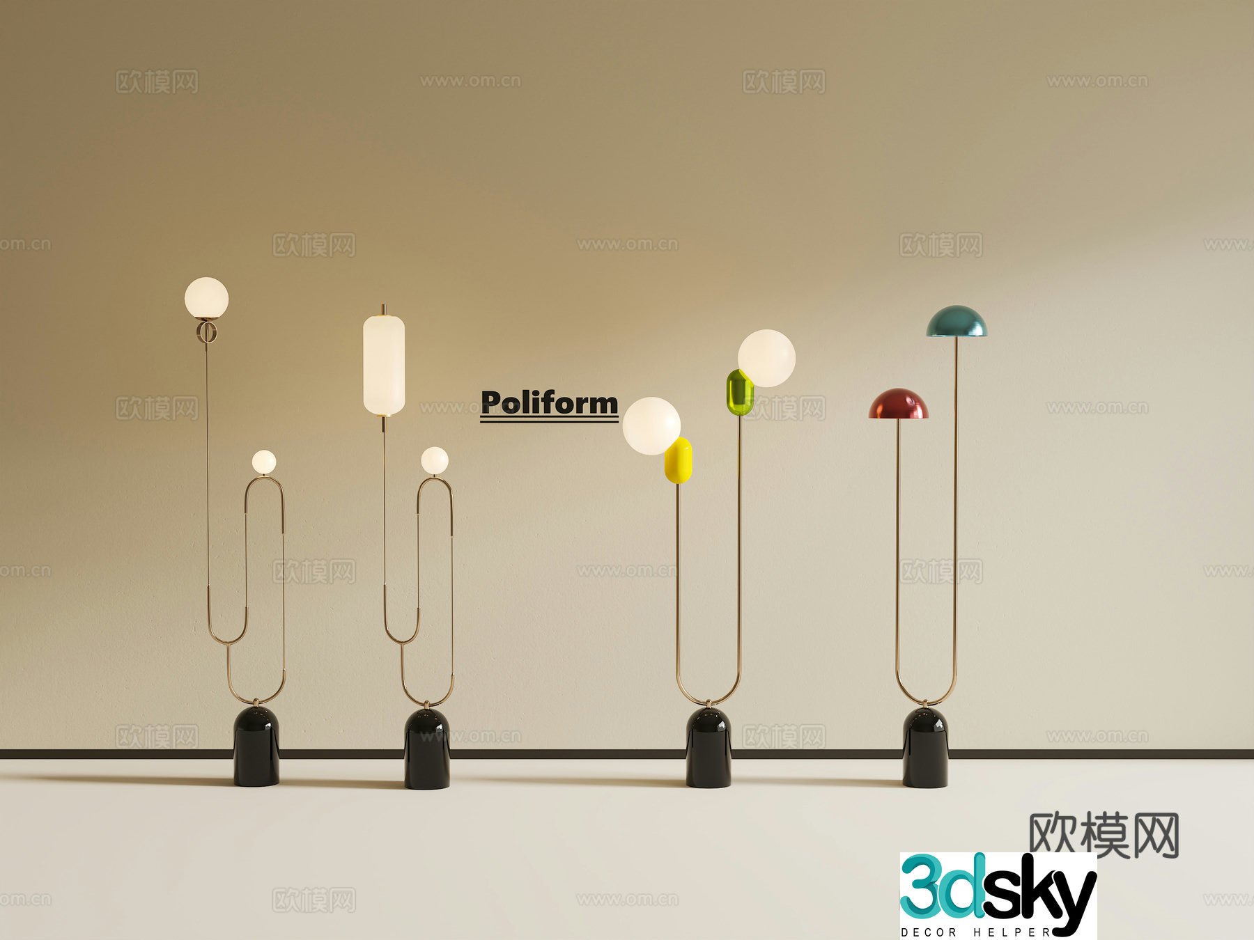 Light luxury simple floor lamp Italian style light luxury floor lamp Modern simple floor lamp Metal floor lamp 3D model