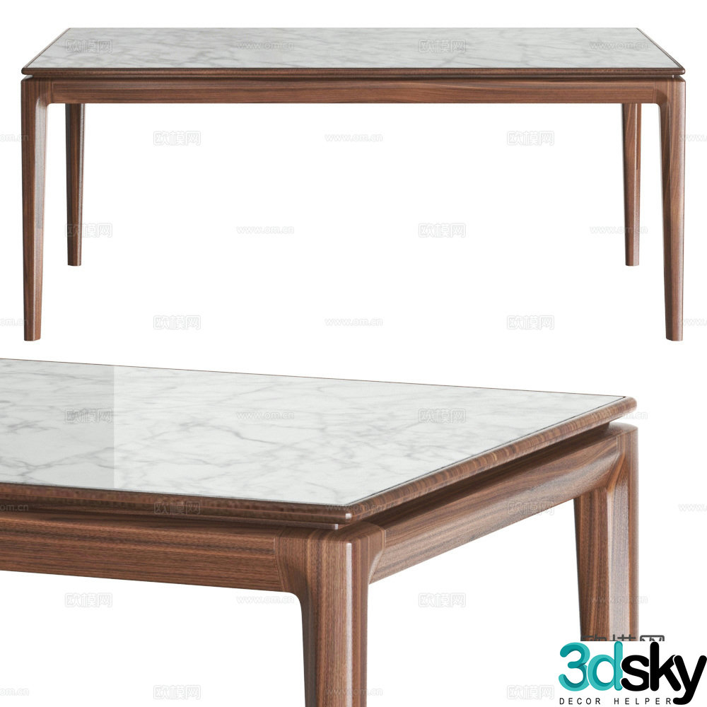 Nordic dining table large table 3D model