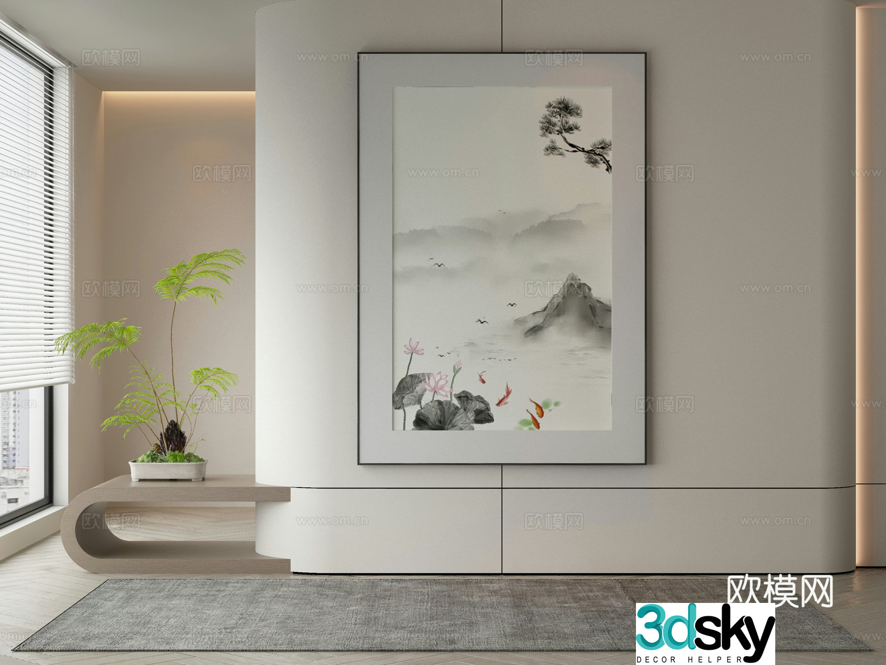 Wasabi hanging painting oil painting 3d model
