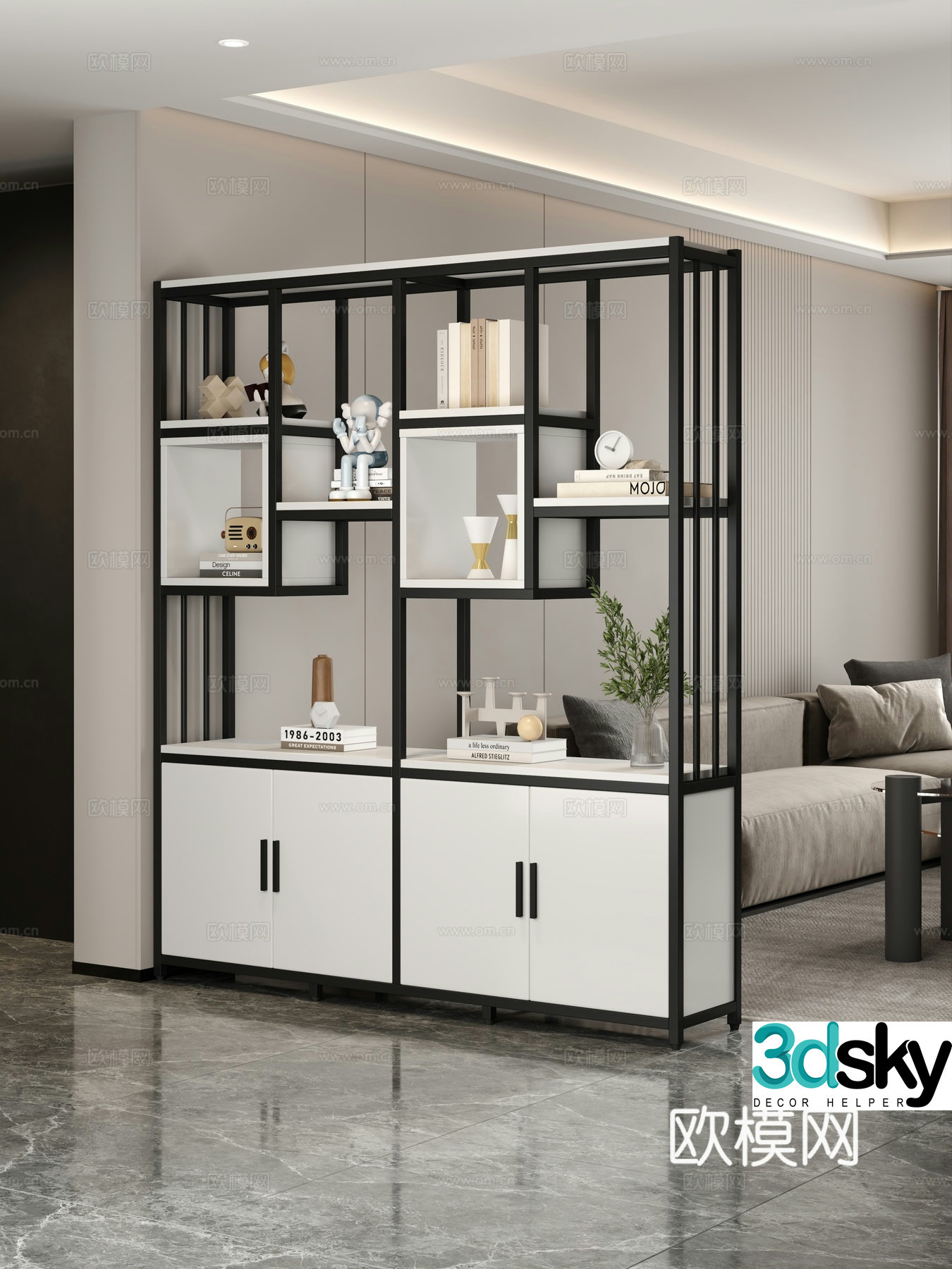 Simple shelf Bookshelf Shelf Decorative shelf Modern shoe cabinet 3D model
