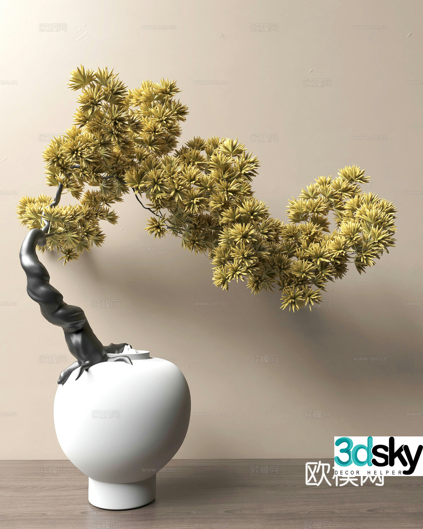 Potted plants Bonsai Green plants 3D model