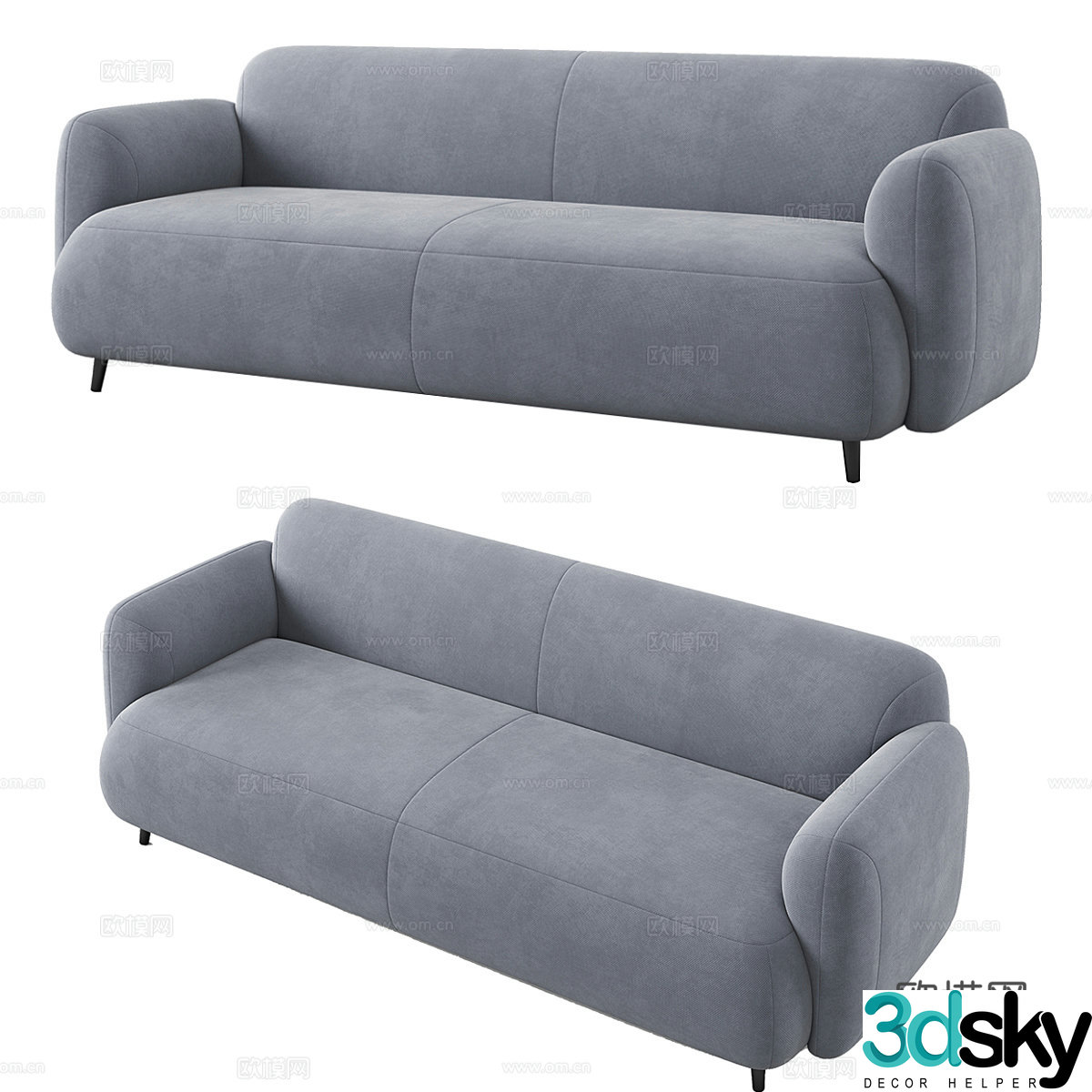 Three-person sofa 3d model