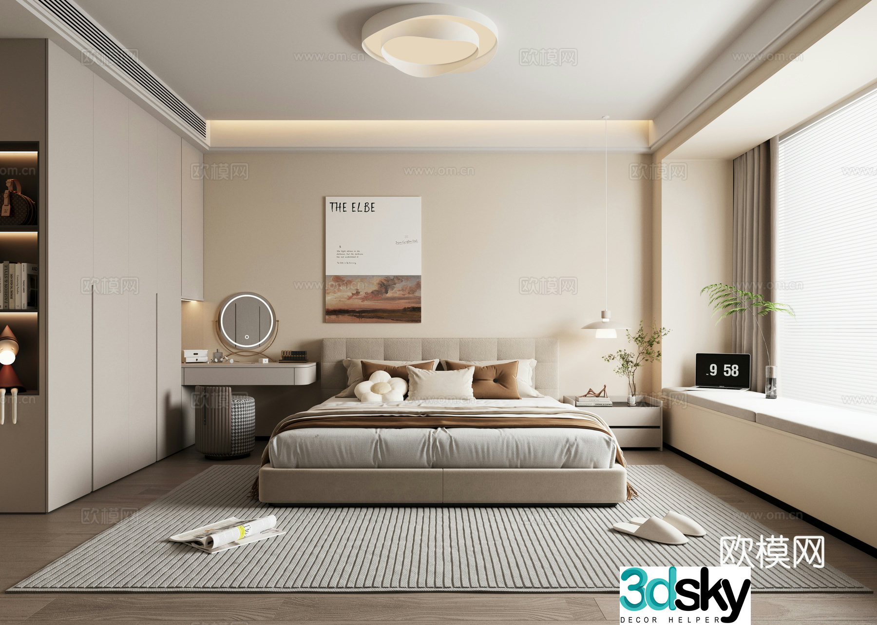 Modern bedroom master bedroom guest bedroom second bedroom master room 3D model