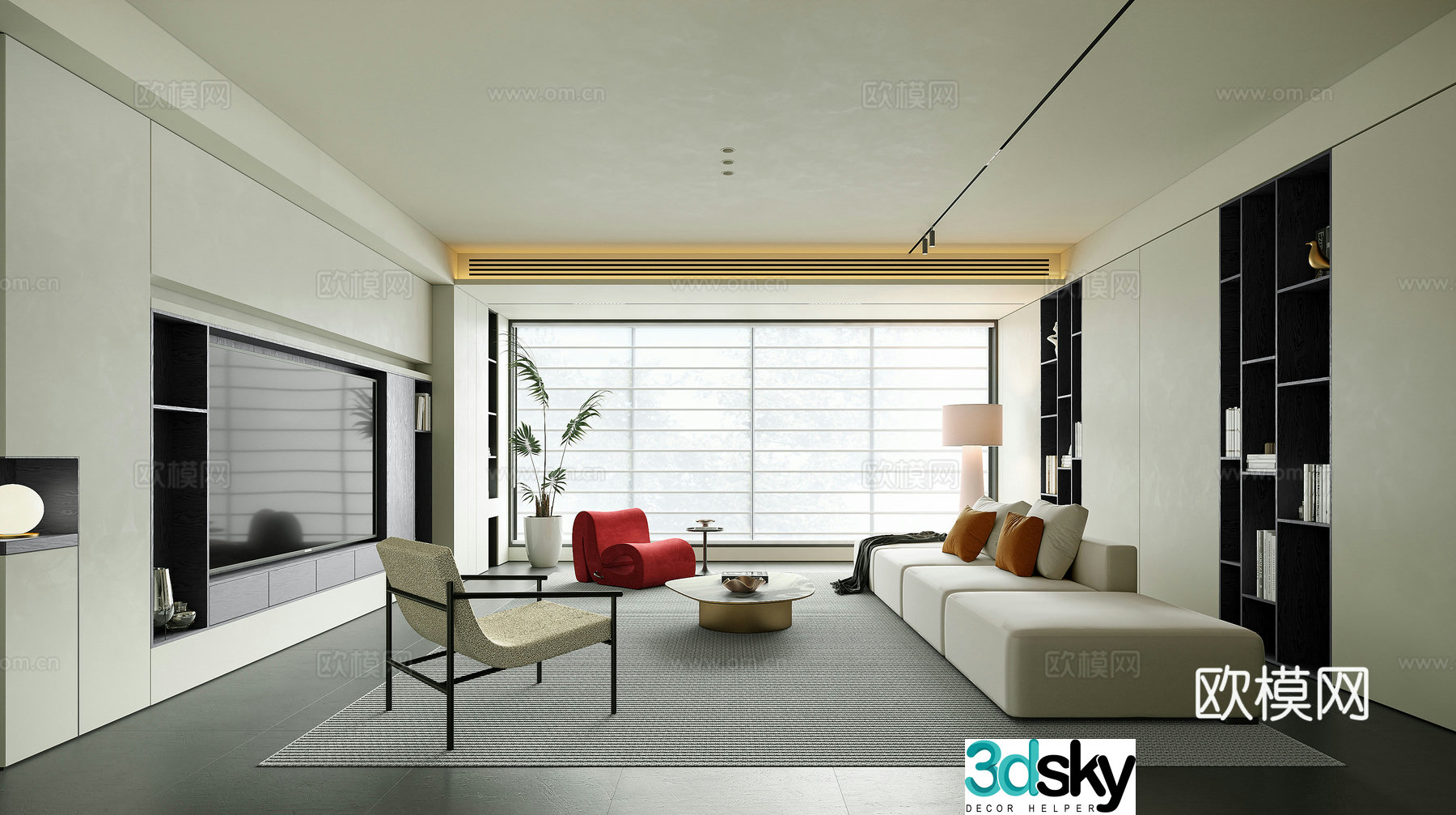 Modern living room 3d model