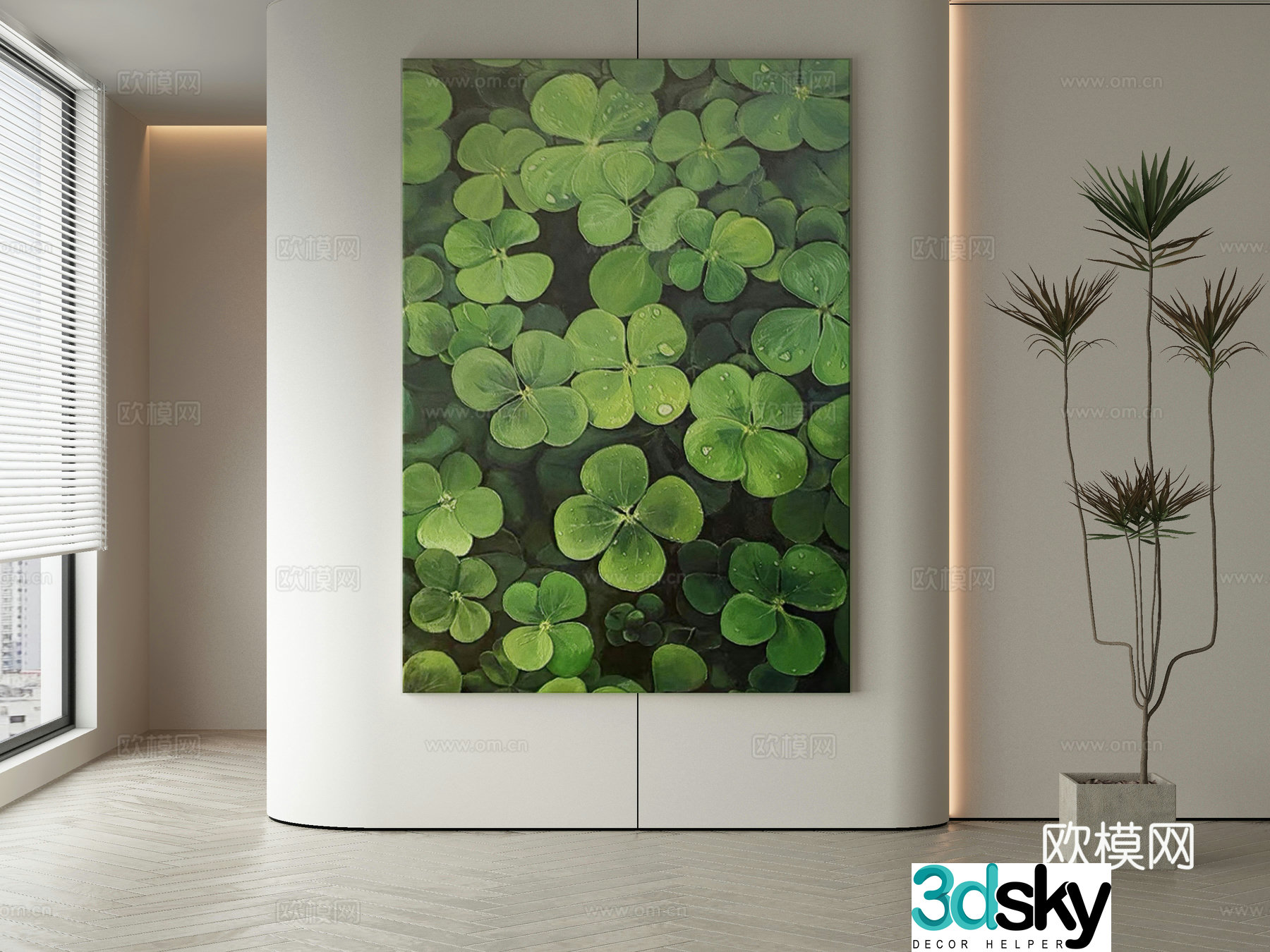 Wasabi hanging painting oil painting 3d model