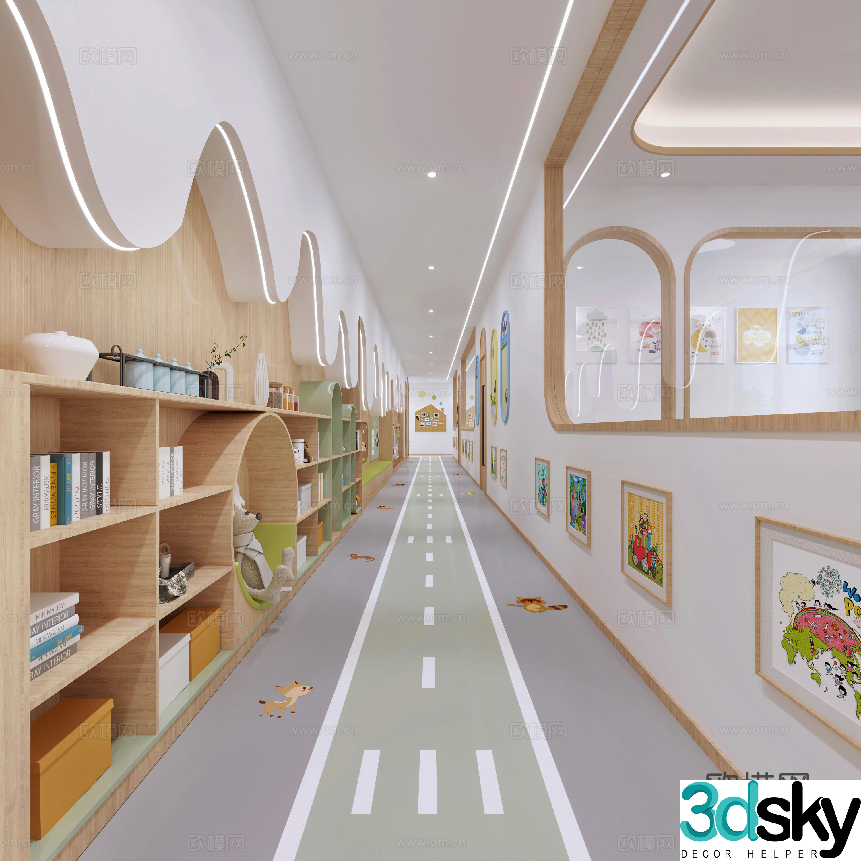 Kindergarten aisle 3d model