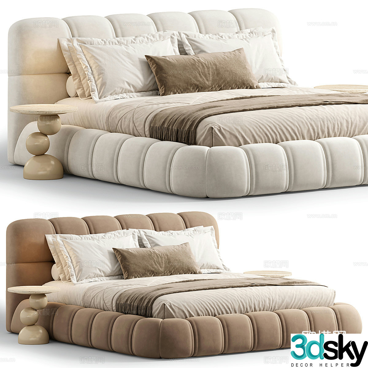 Background double bed 3d model