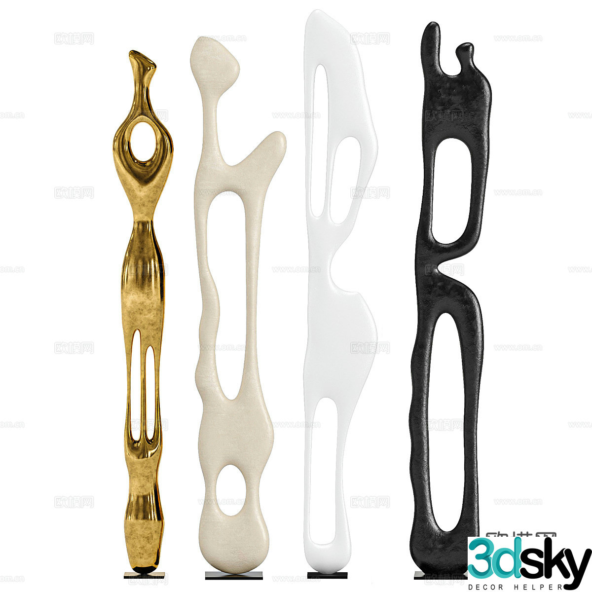 Modern abstract sculpture ornament 3d model