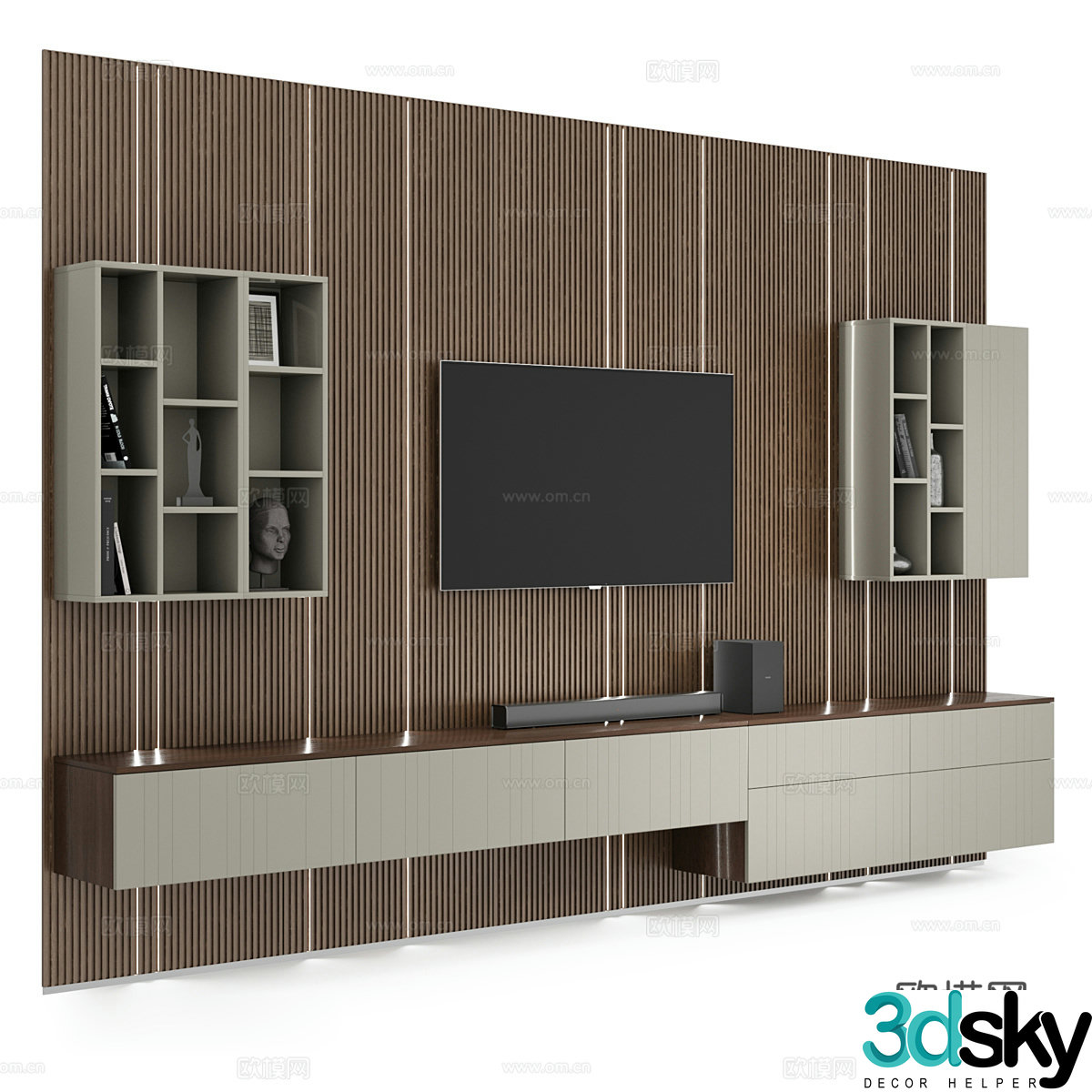 3D model of TV cabinet wall