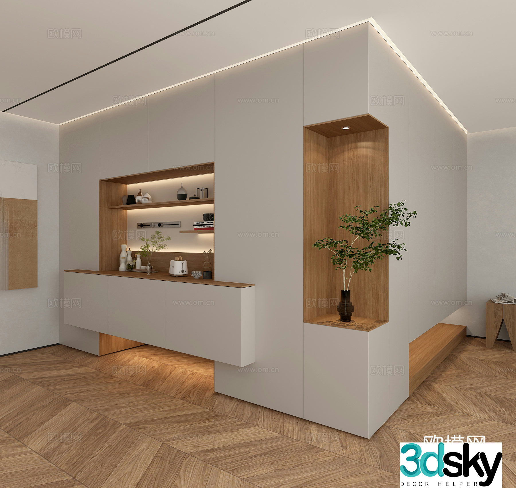 Modern sideboard Modern wine cabinet Entrance 3D model