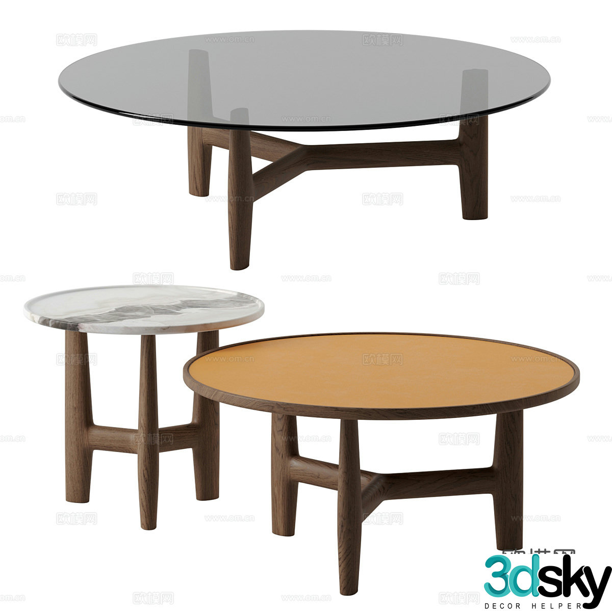 New Chinese style light luxury Porada TILLOW coffee table 3D model