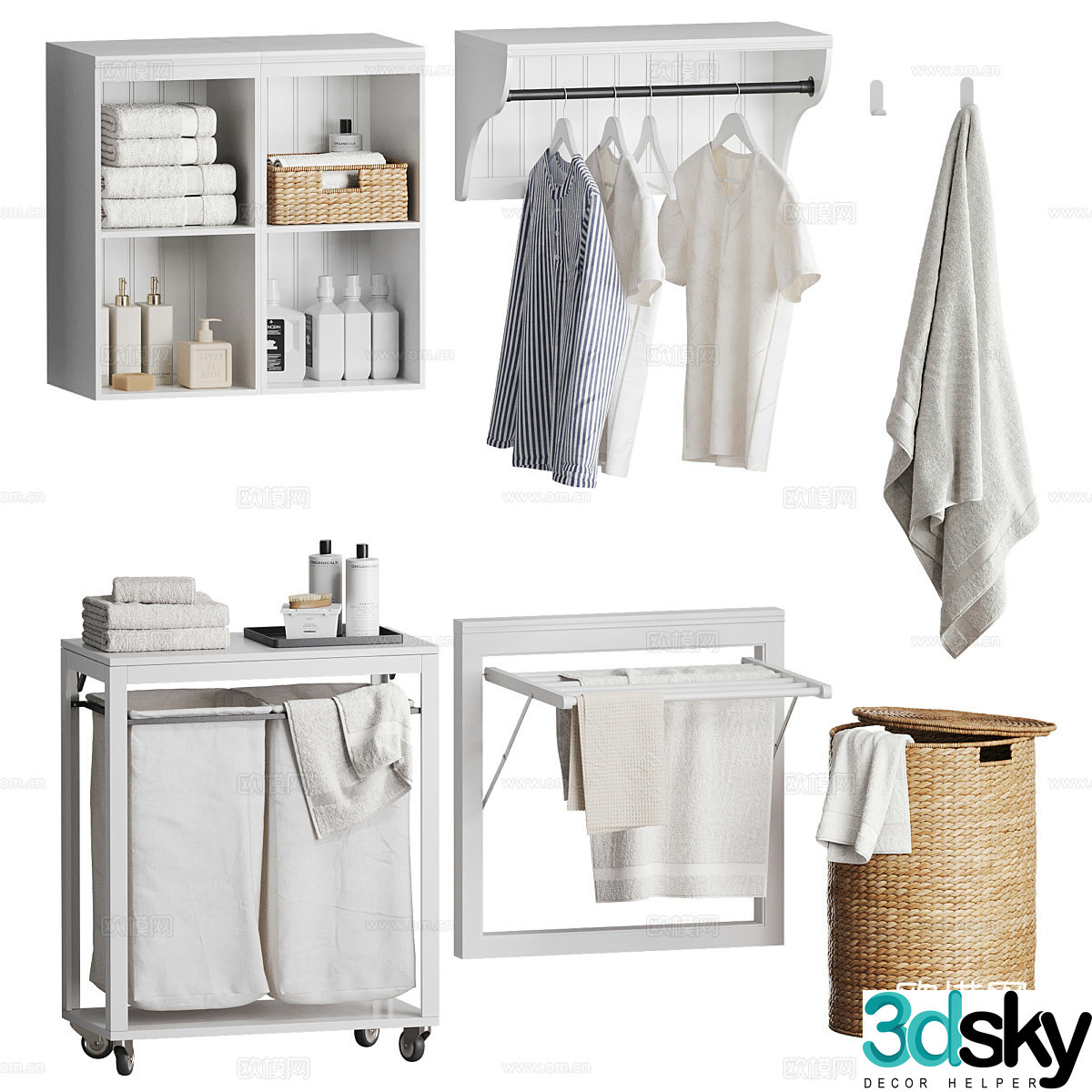 Modern Aubrey Bathroom Supplies 3D Model