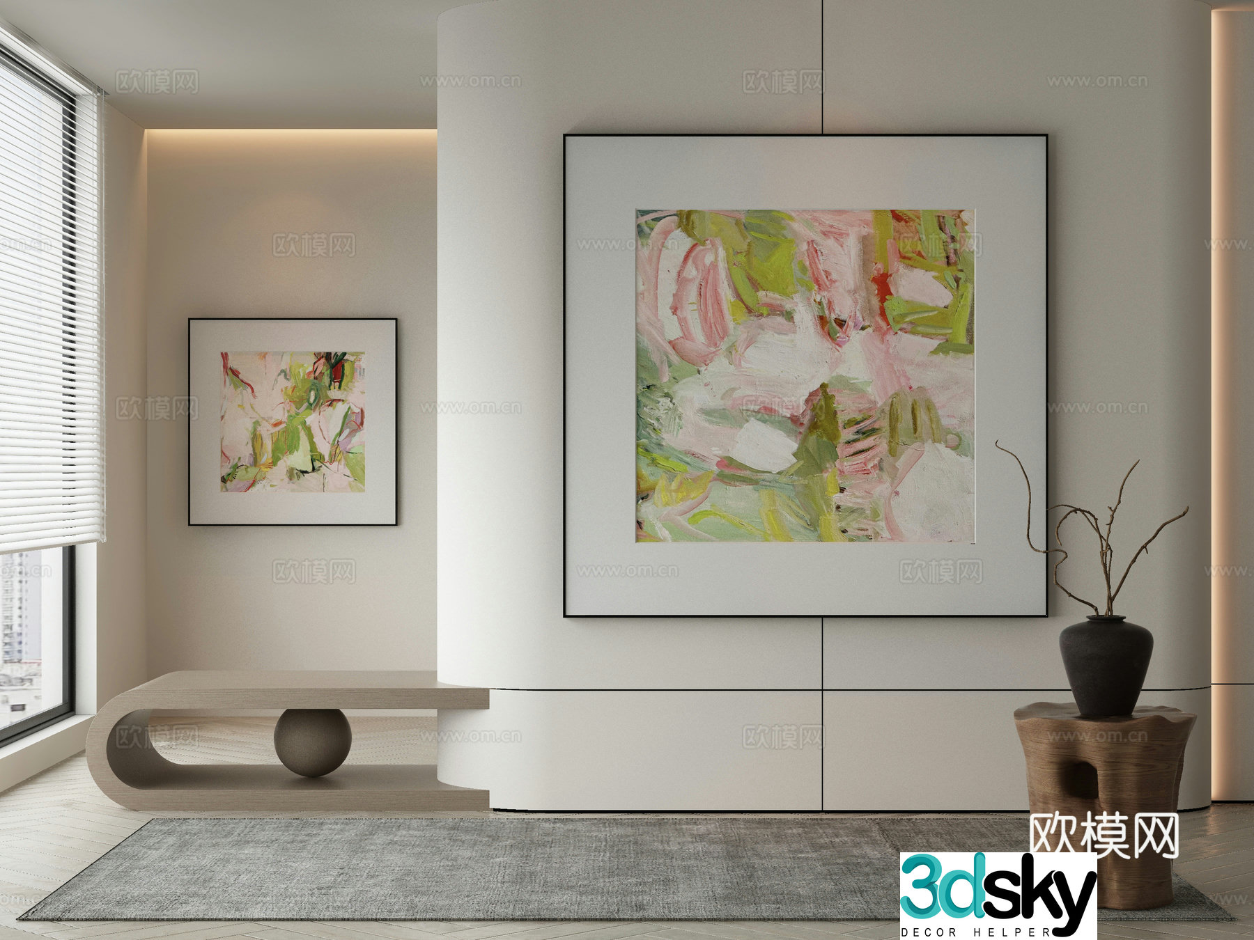 Wasabi hanging painting oil painting 3d model