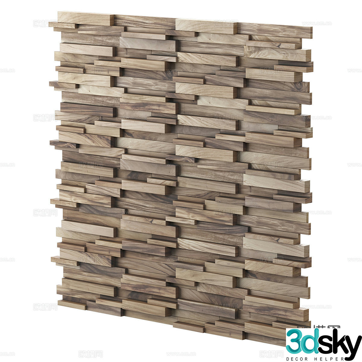 Modern wooden mosaic 3d model