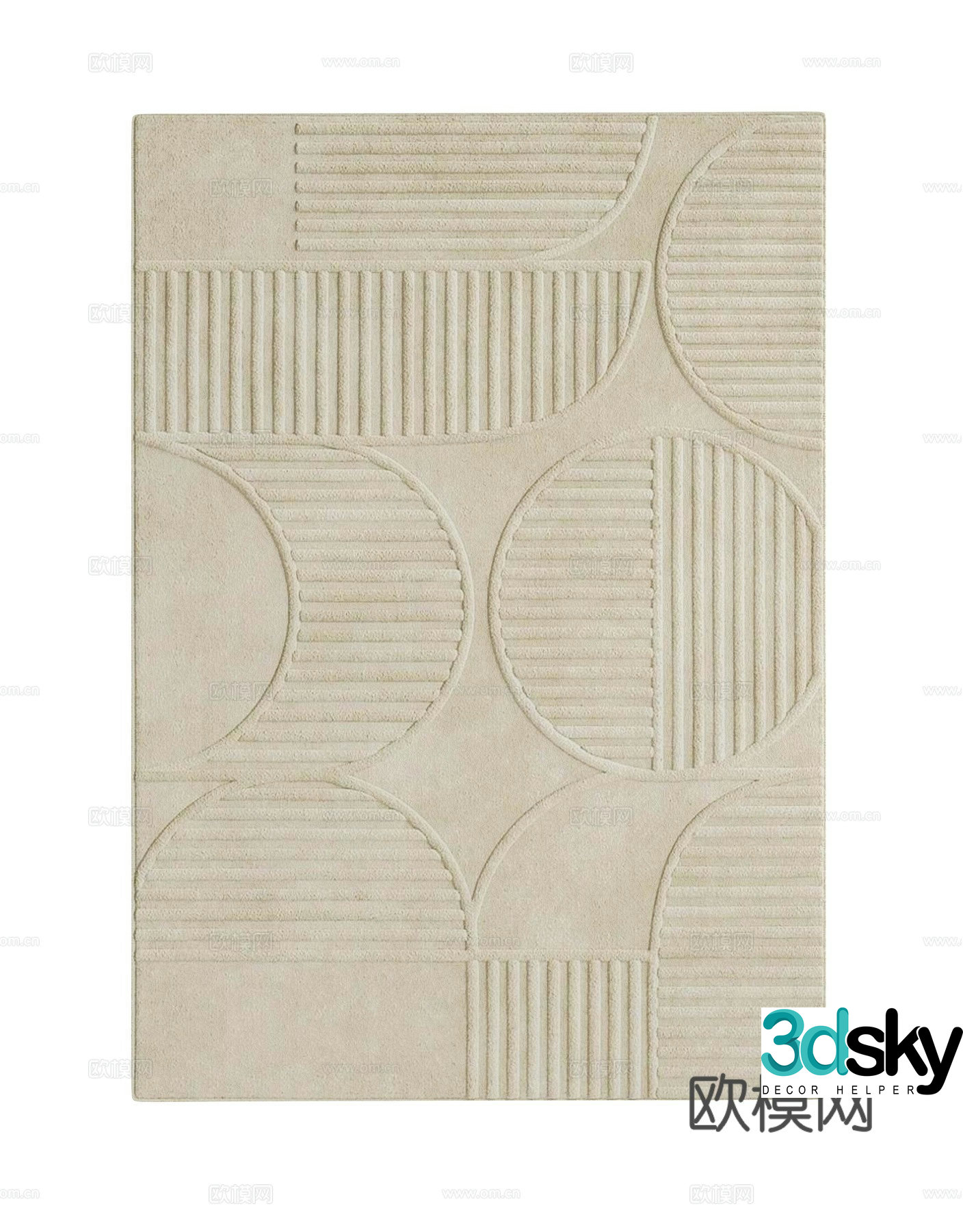 Modern texture carpet New Chinese style carpet Mika carpet Wasabi retro carpet Simple European carpet 3D model