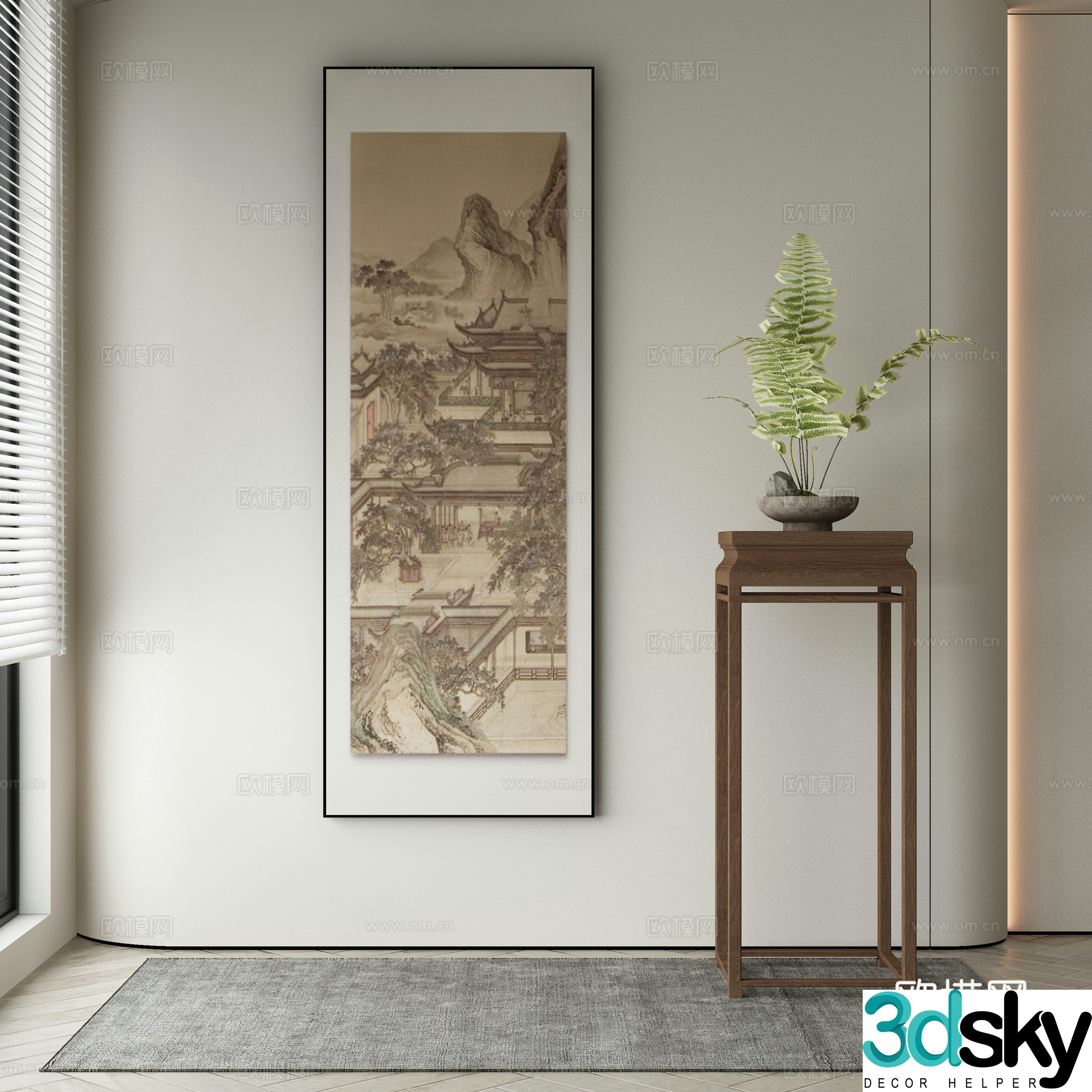 Wasabi hanging painting oil painting 3d model