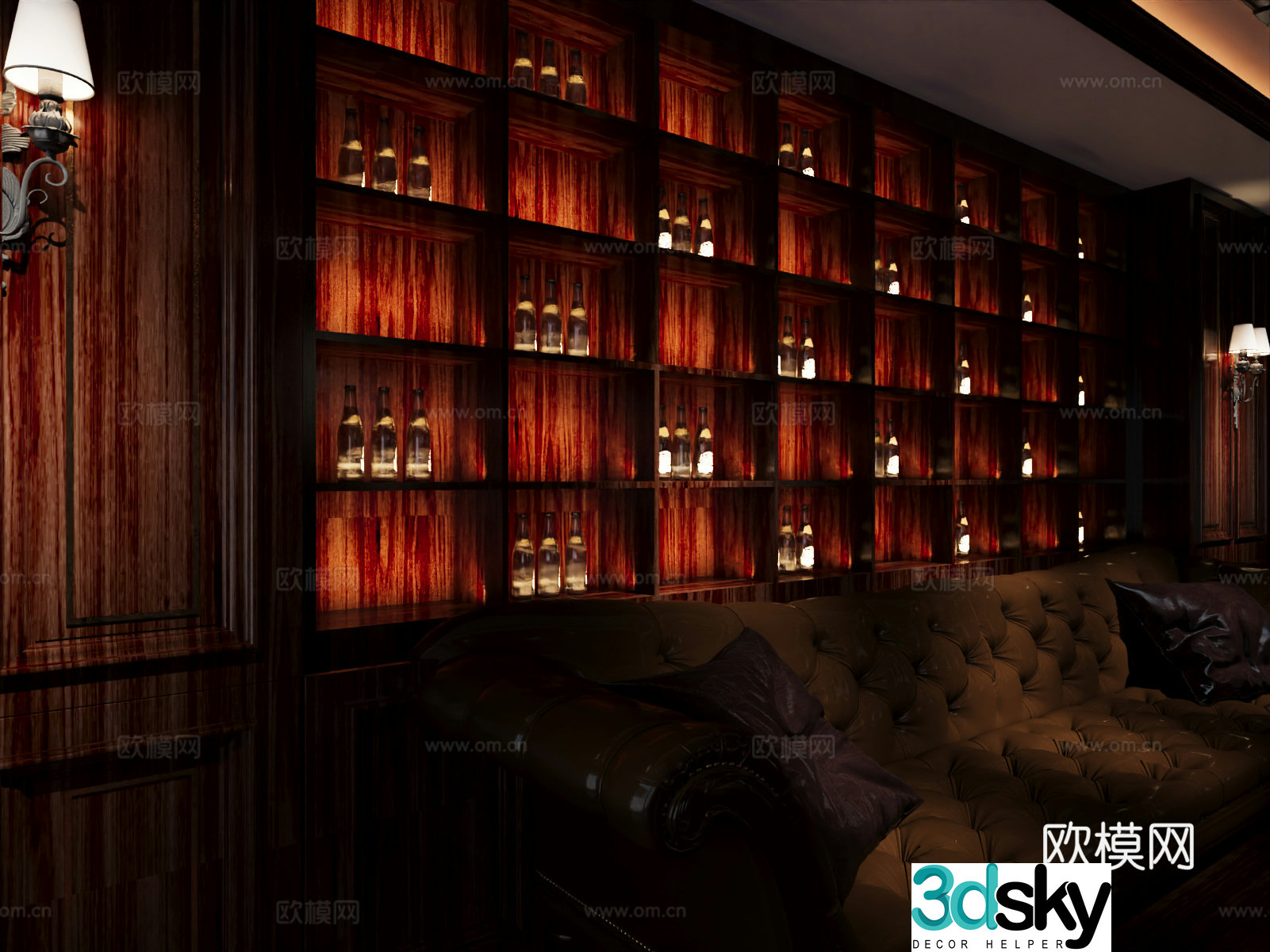 American wine cabinet red wine cabinet mahogany wine cabinet side cabinet wine cabinet 3D model