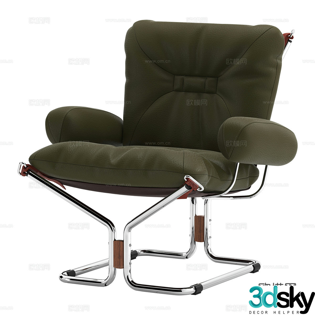 Modern simple single sofa single sofa simple sofa living room sofa 3d model
