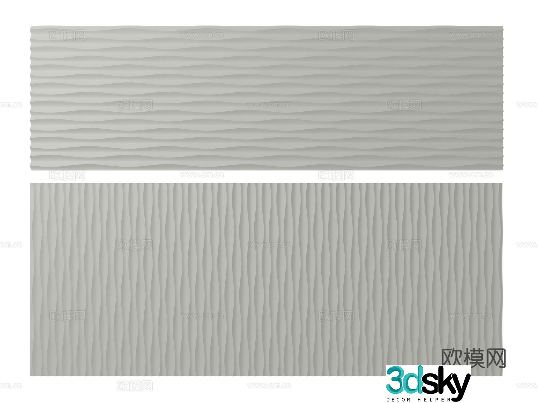 Modern background wall wavy wall wavy board shaped wall 3d model