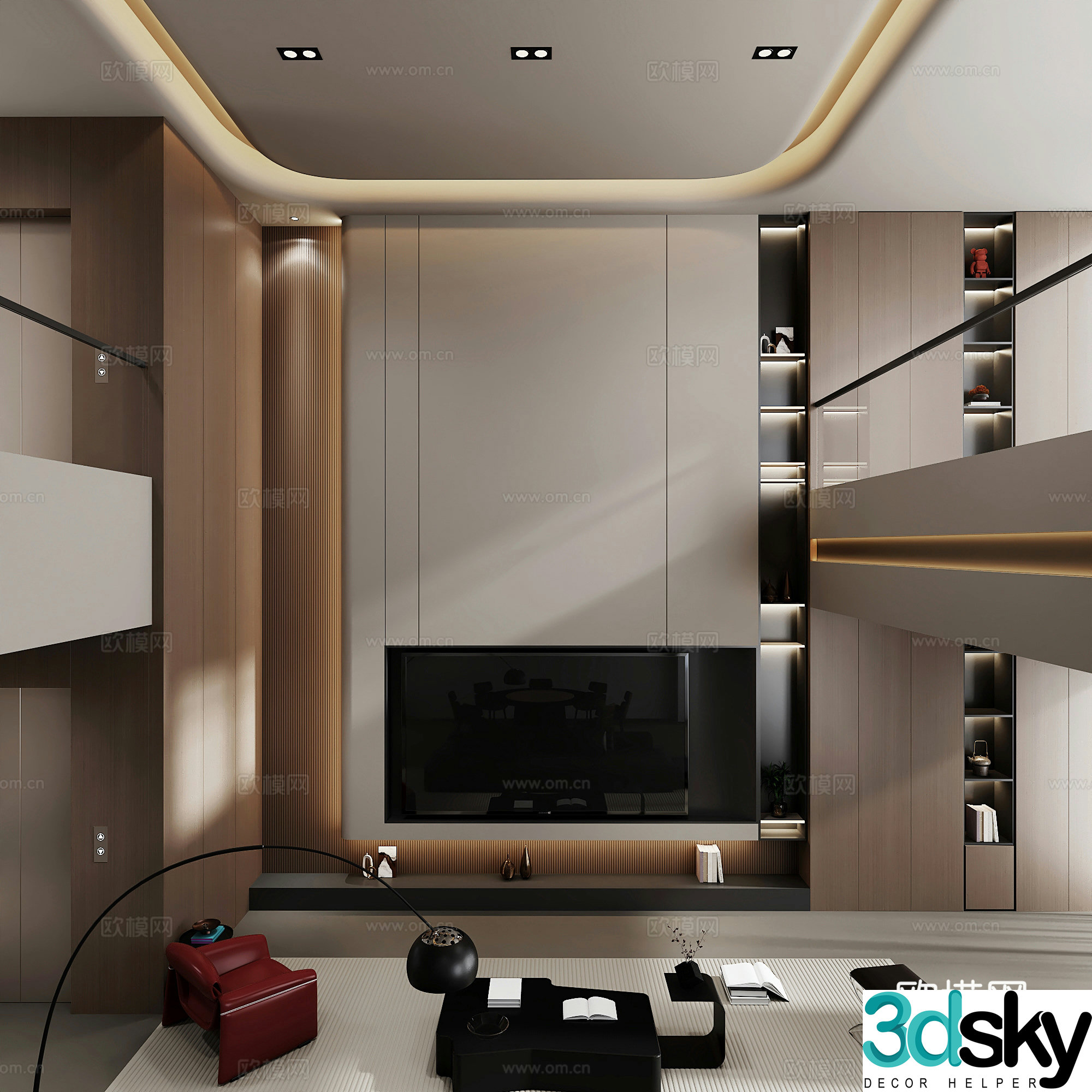 Modern Italian living room 3d model