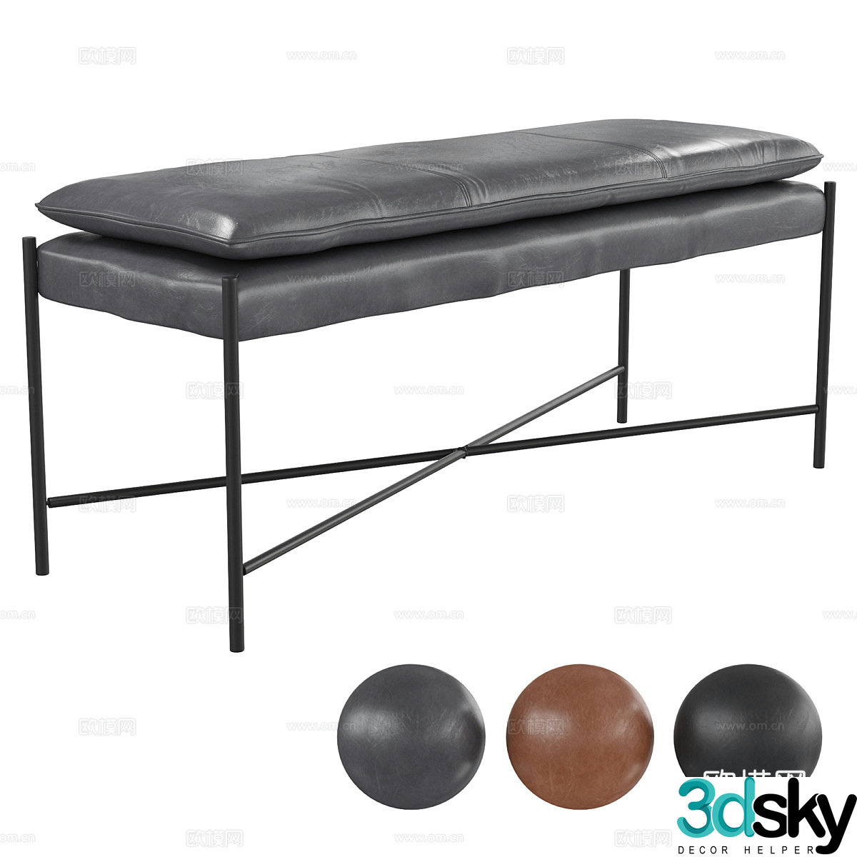 Modern Italian Homary bench 3d model