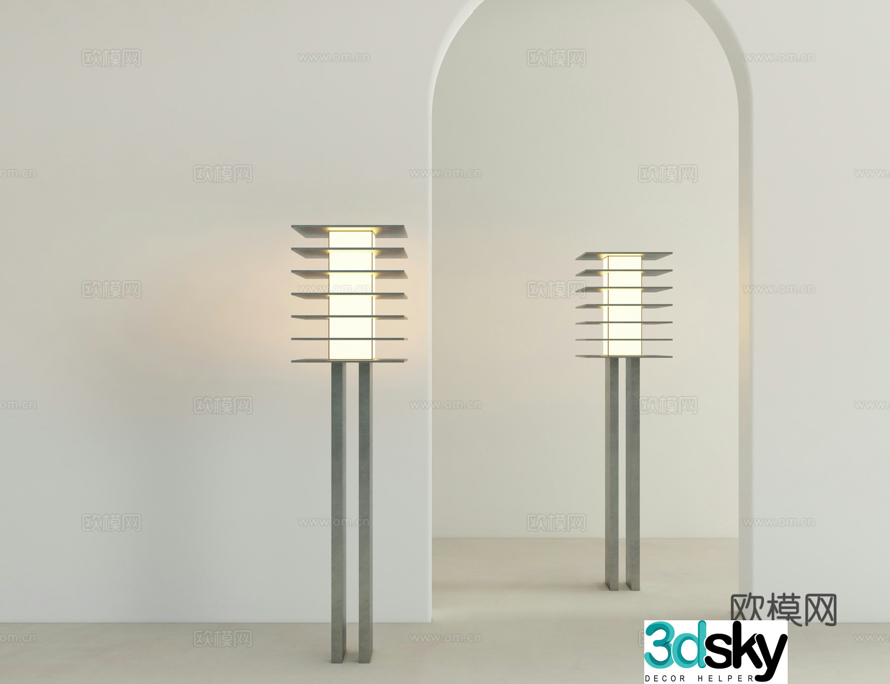 Modern floor lamp Metal floor lamp 3d model