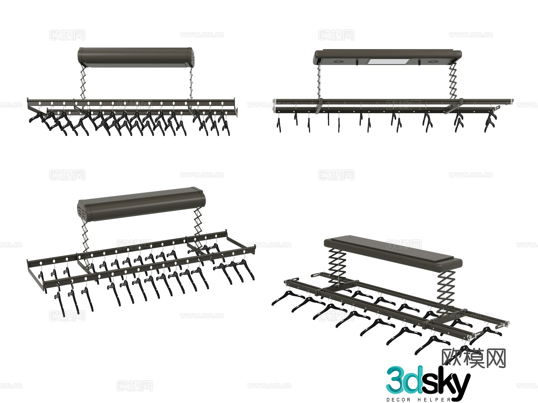 Modern electric clothes drying rack balcony clothes drying rack 3d model