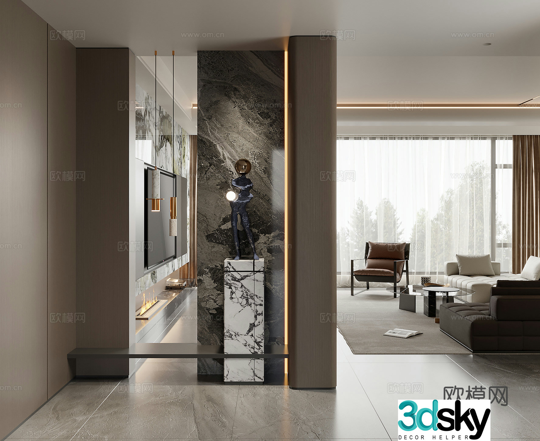 Modern art entrance 3d model