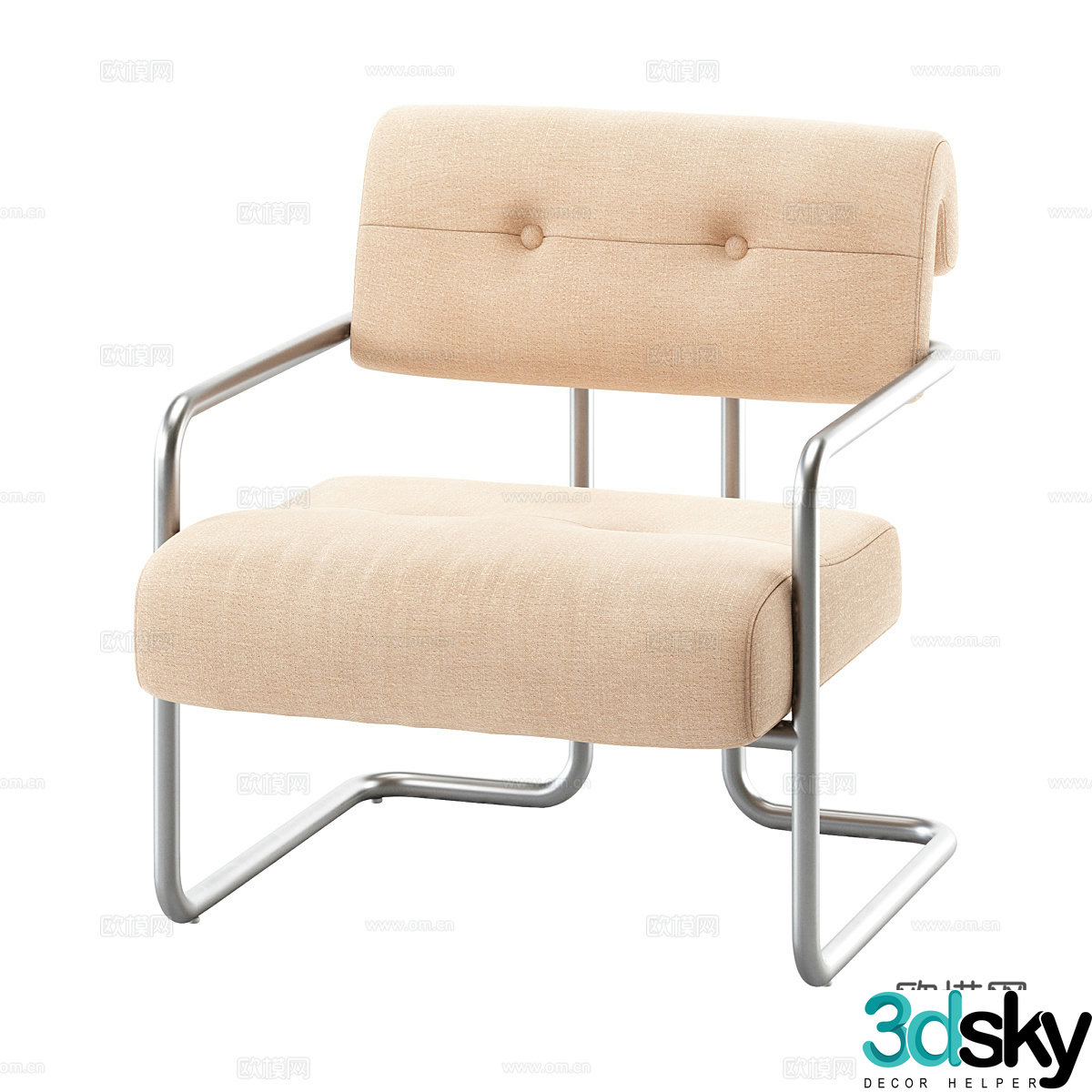 Modern simple single sofa single sofa simple sofa casual sofa living room sofa 3d model