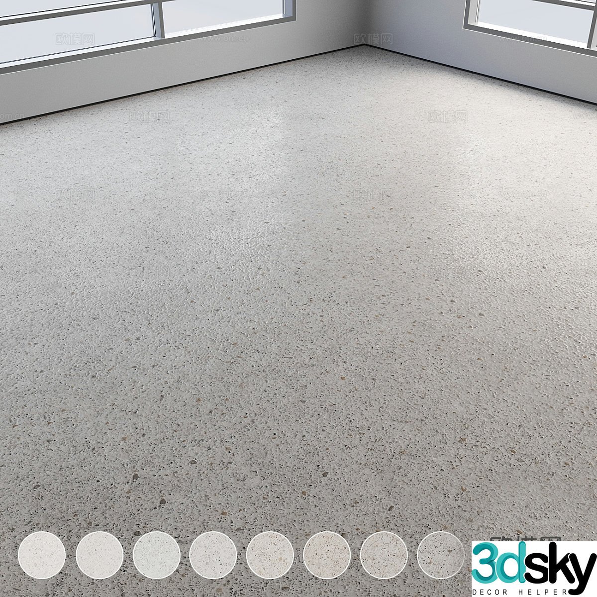 Self-leveling concrete floor 3D model