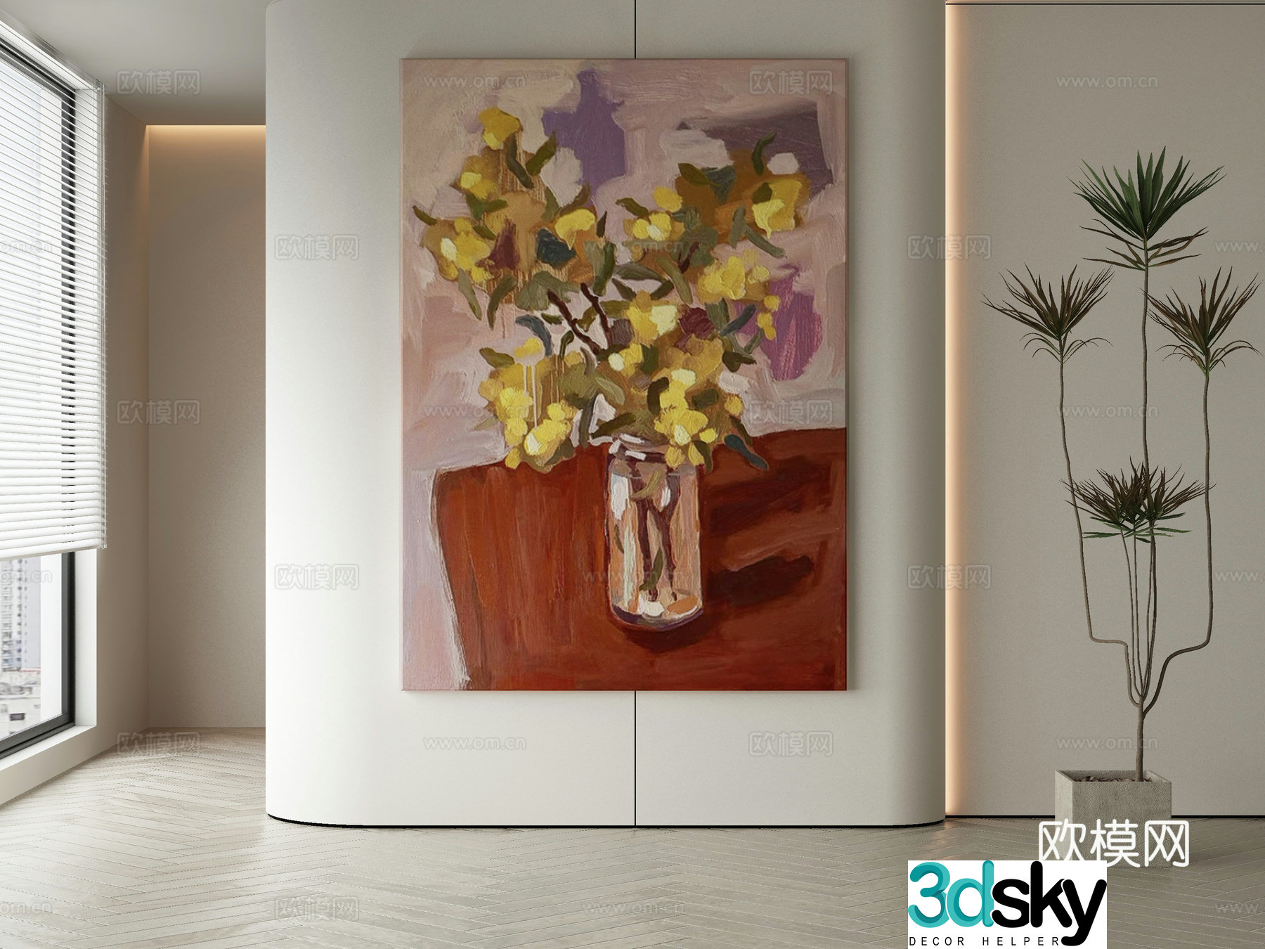 Wasabi hanging painting oil painting 3d model