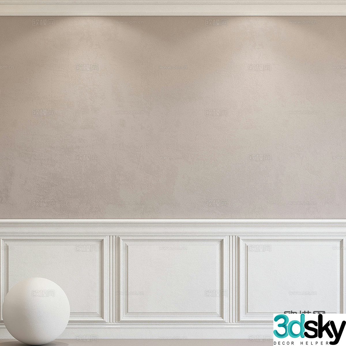 Modern wall panel wall decorative panel gypsum line wall decorative panel 3d model