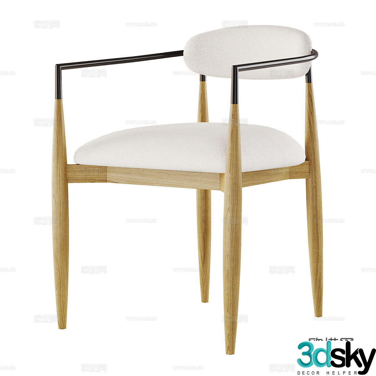 New Chinese style light luxury Jagger armchair 3d model