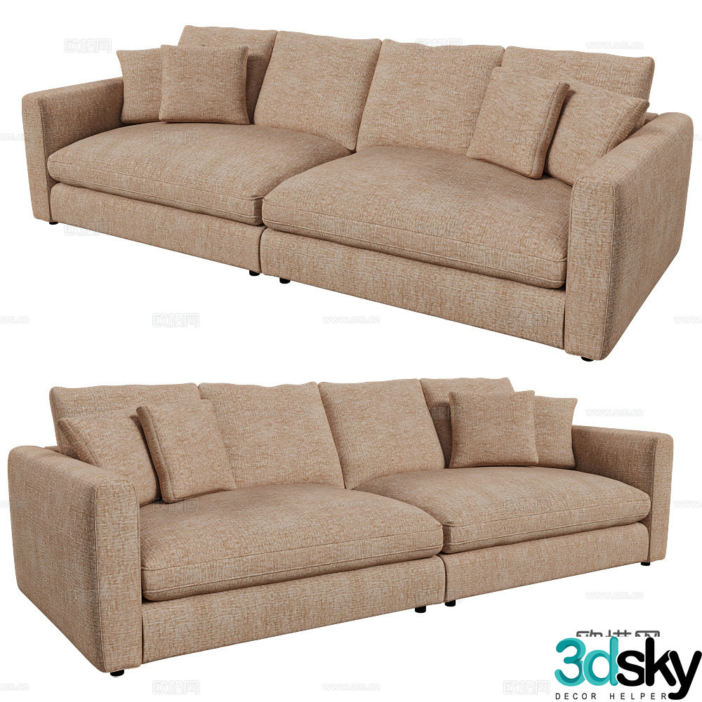 3d model of double sofa