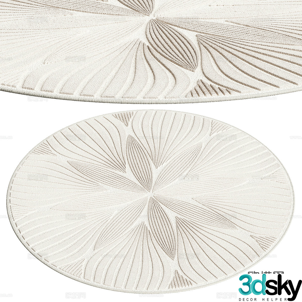3d model of circular carpet