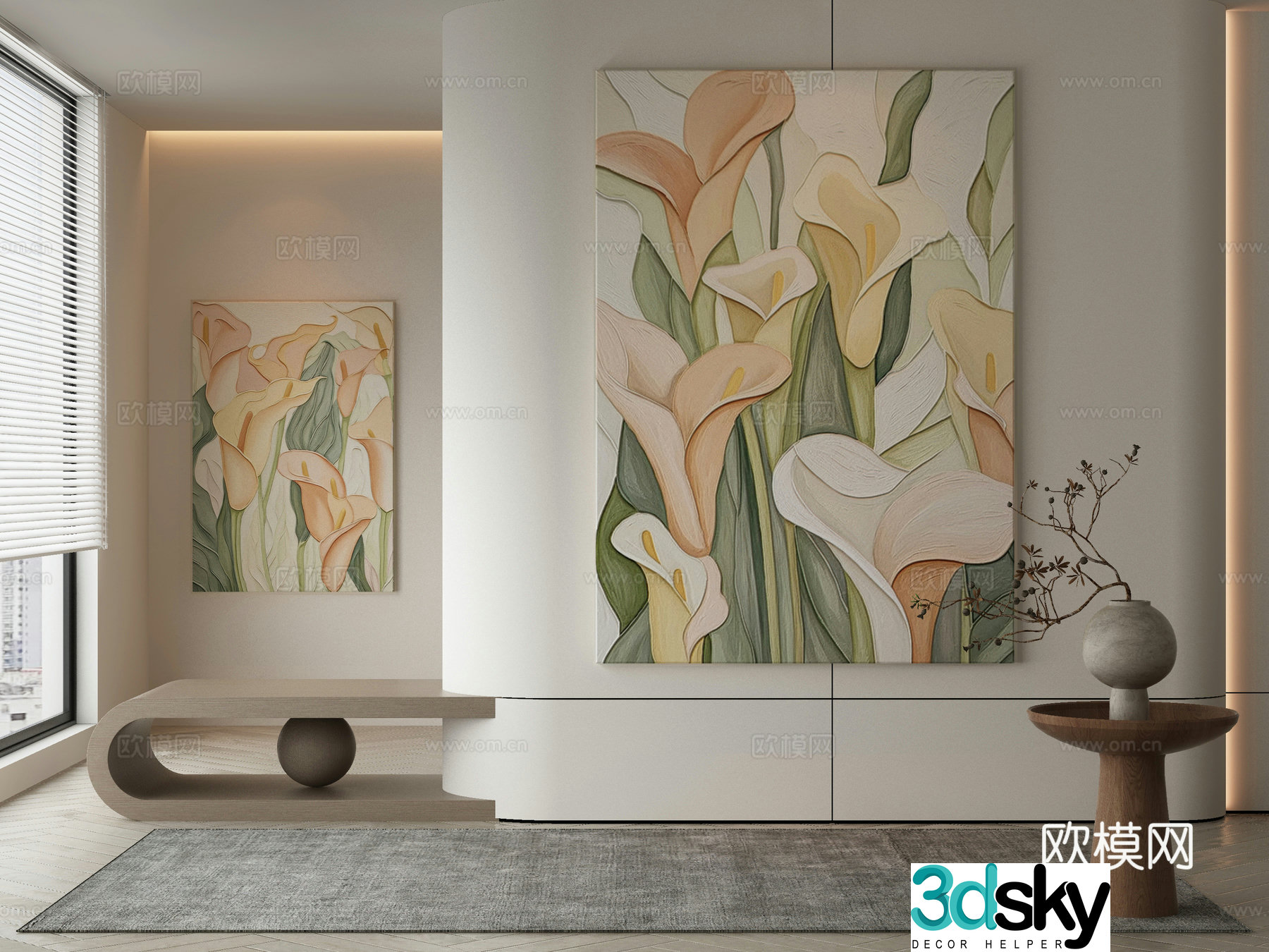 Wasabi hanging painting oil painting 3d model