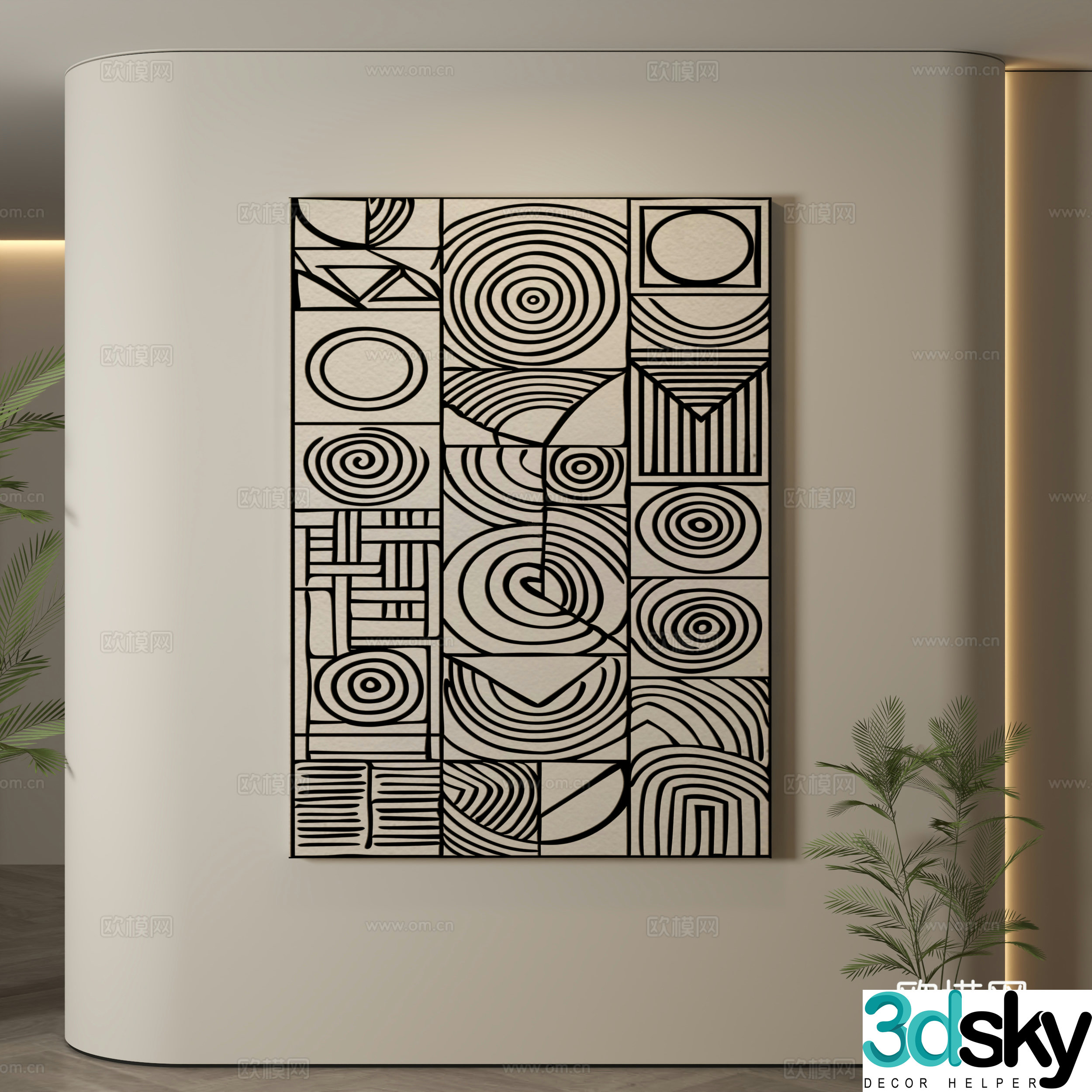 Modern hanging paintings Italian hanging paintings Simple hanging paintings Hanging paintings Decorative paintings 3D model