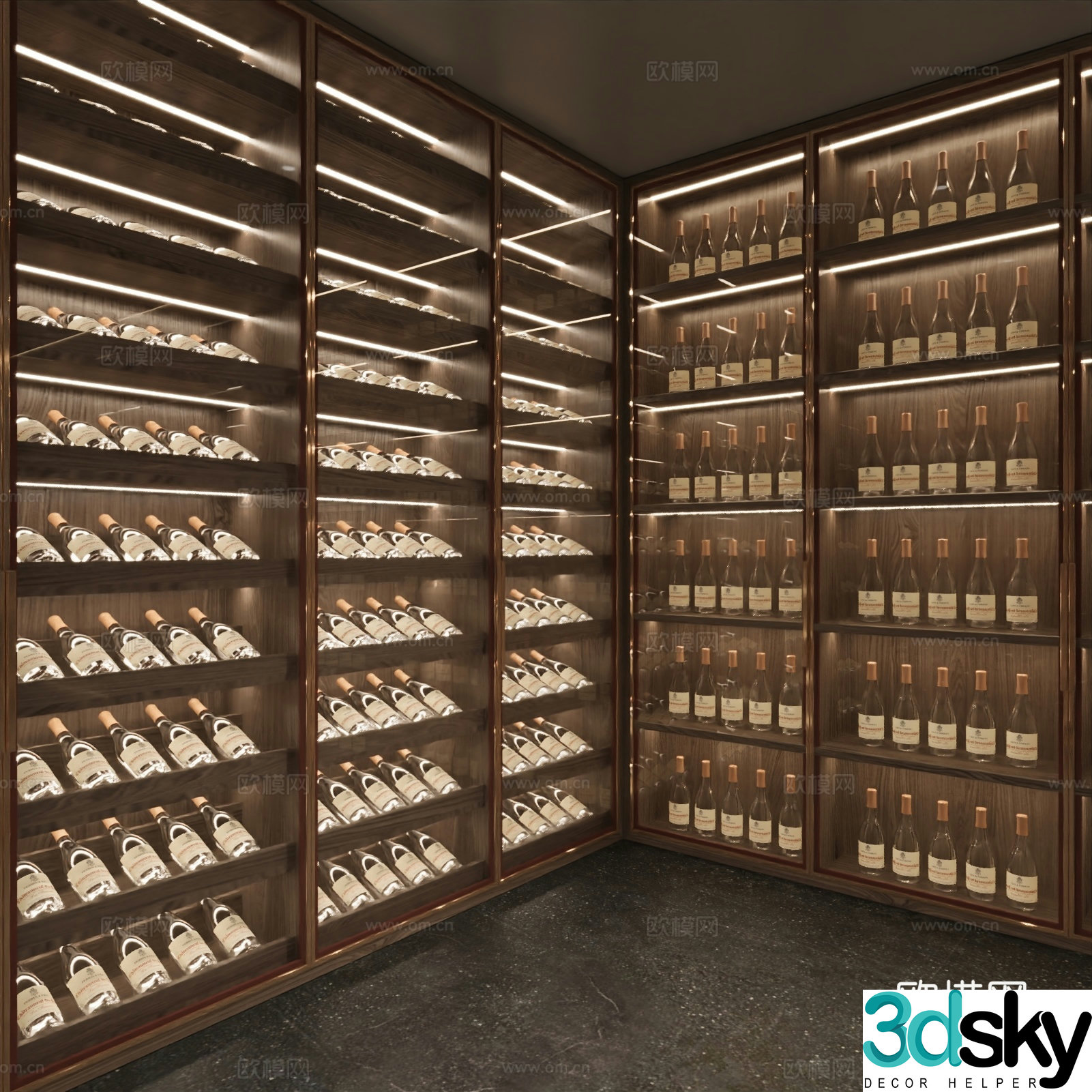 Modern wine cabinet red wine cabinet constant temperature wine cabinet wine cellar wine cabinet 3D model