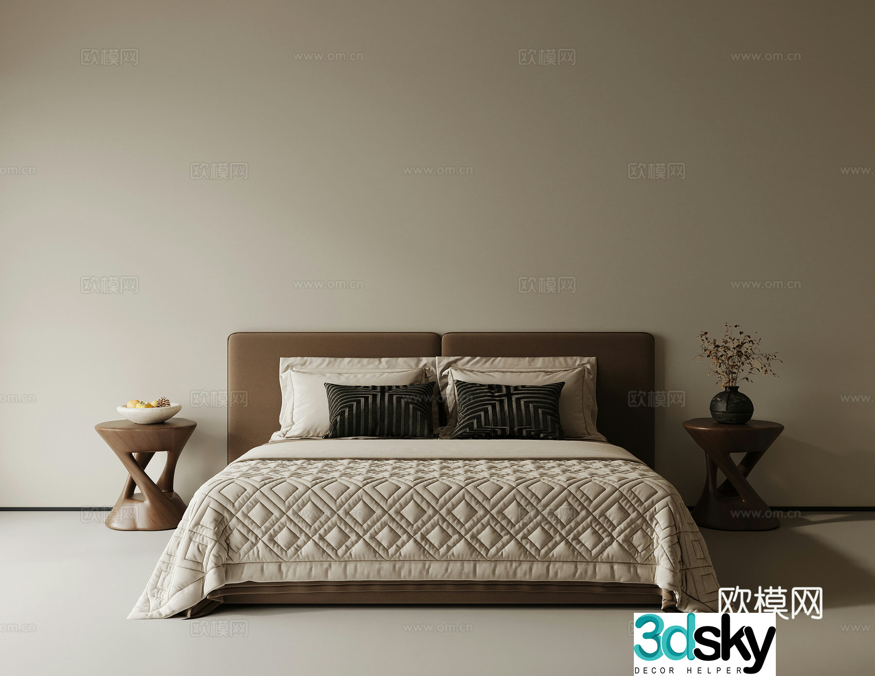 Double bed 3d model