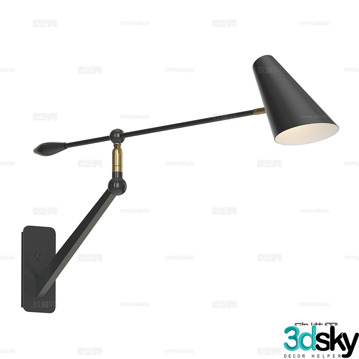 Modern Italian minimalist long wall lamp 3D model