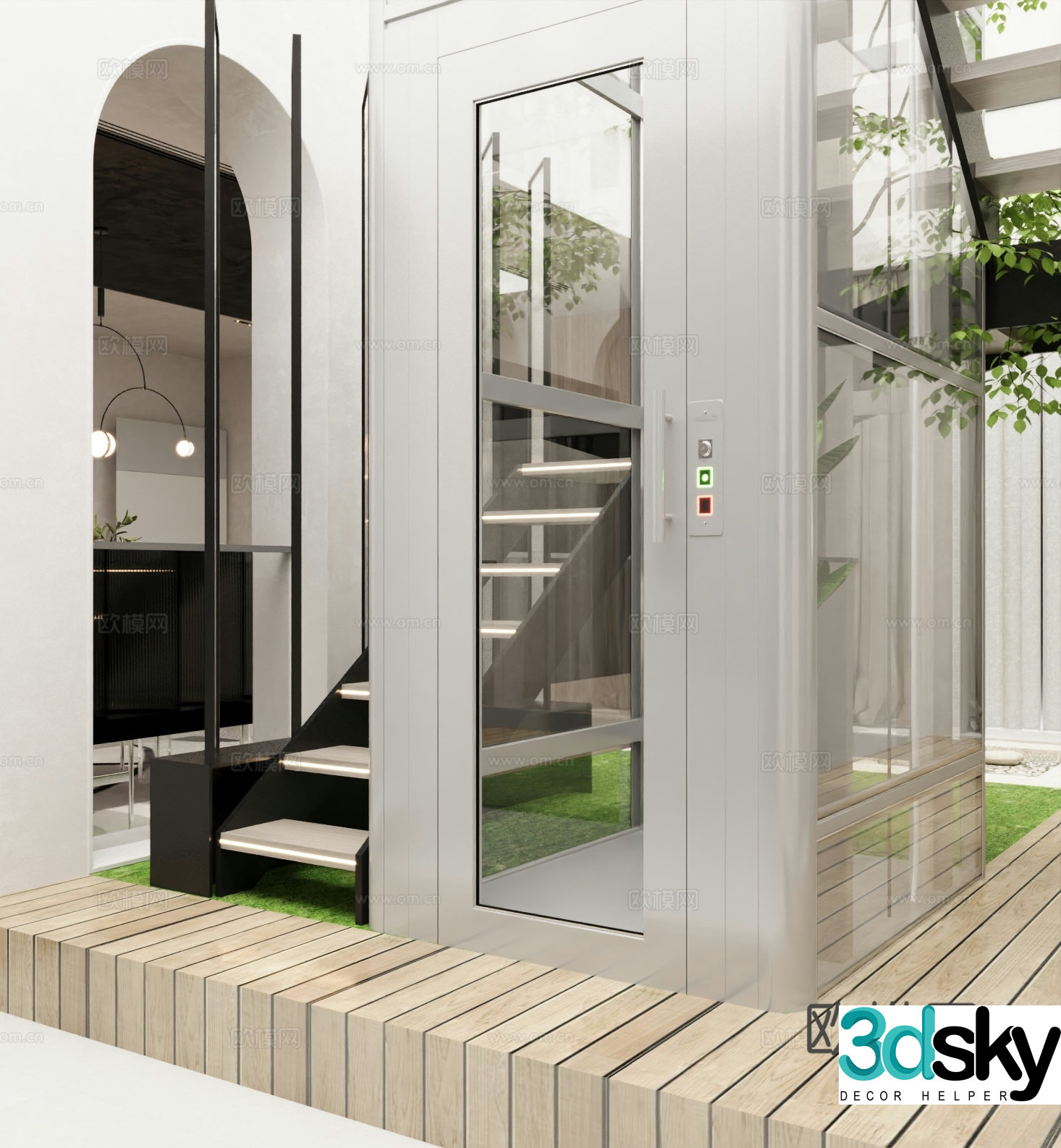 Modern elevator villa elevator indoor elevator 3d model