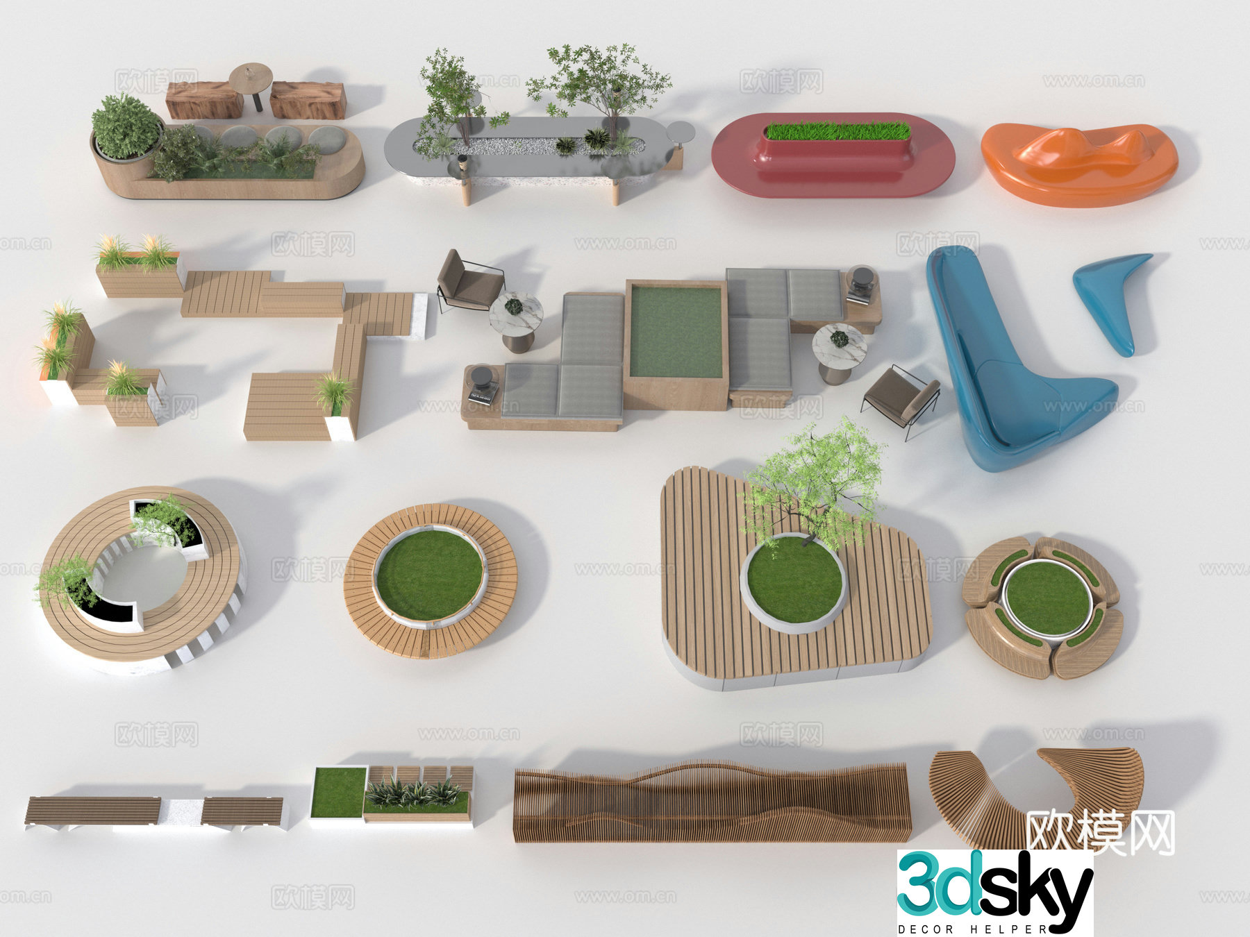 Public seat 3d model