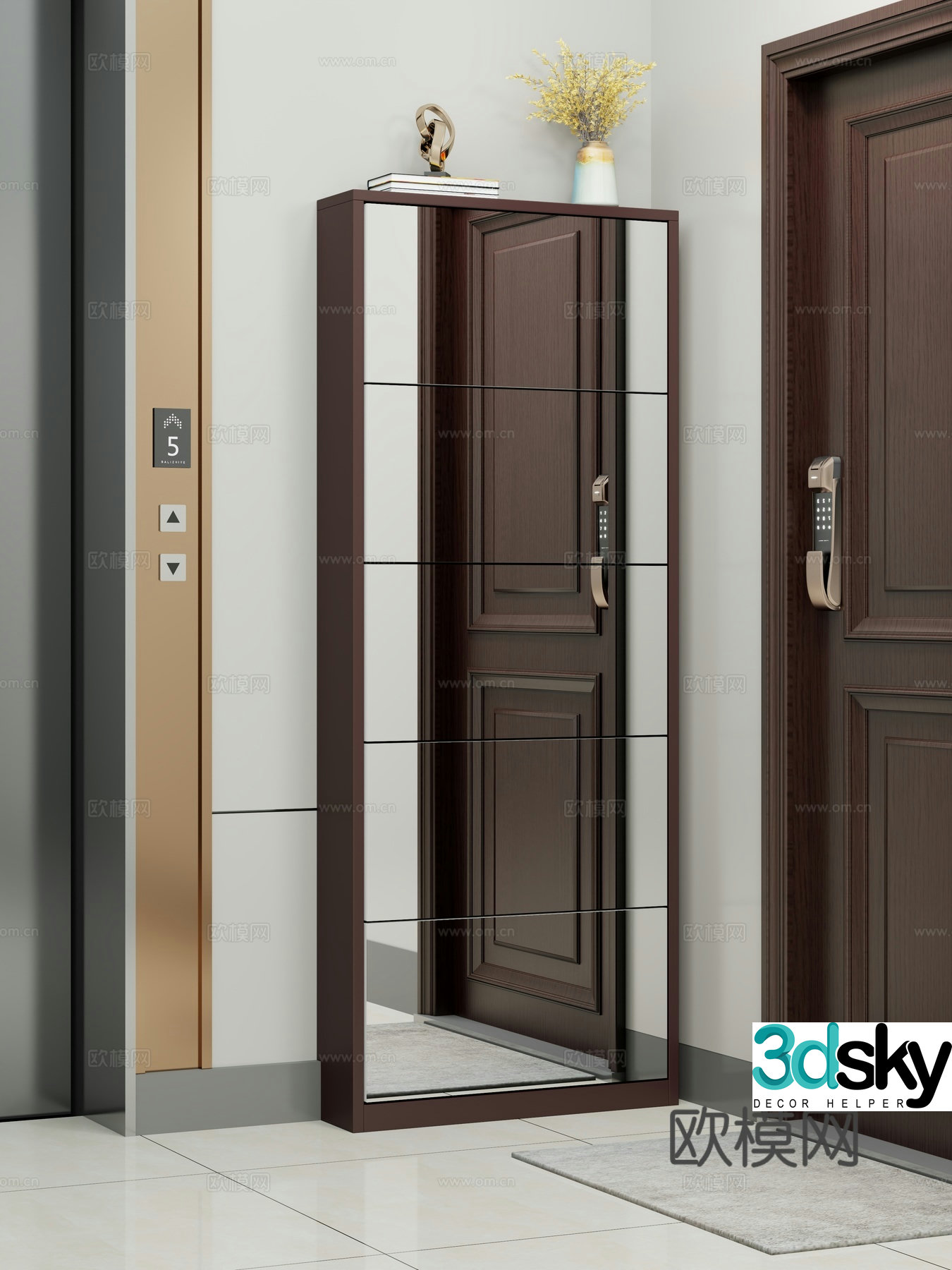 Modern shoe cabinet Combination shoe cabinet Side cabinet Entry shoe cabinet 3D model