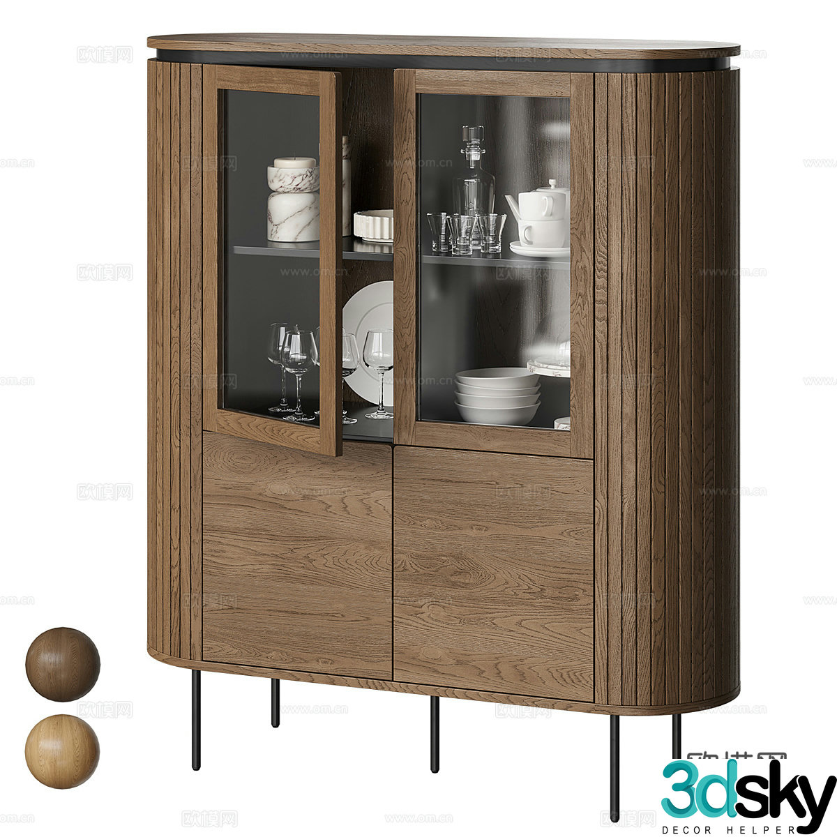 New Chinese style light luxury sideboard 3D model