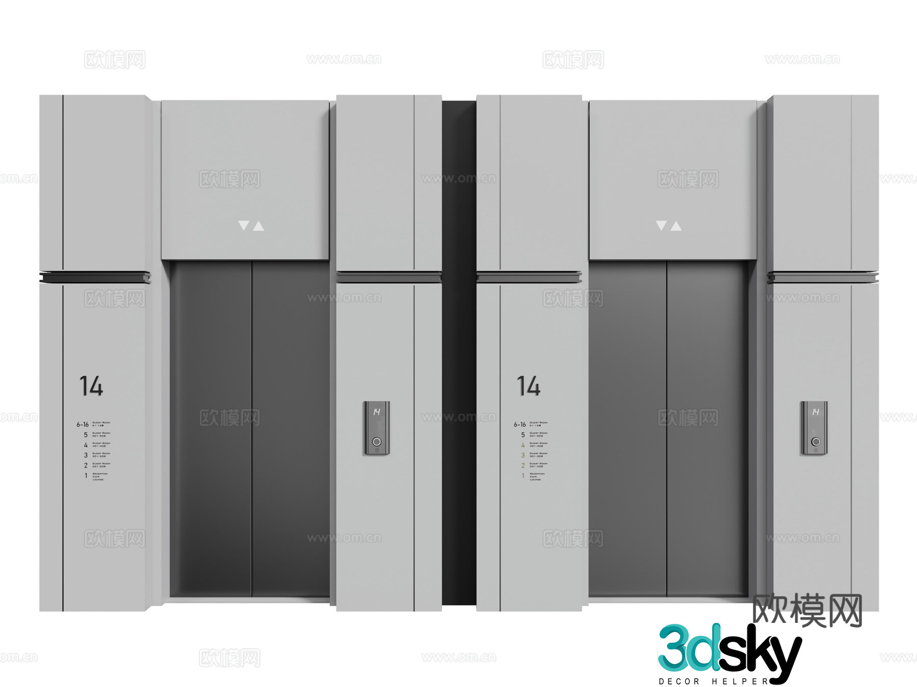 Modern elevator indoor elevator shopping mall elevator 3d model