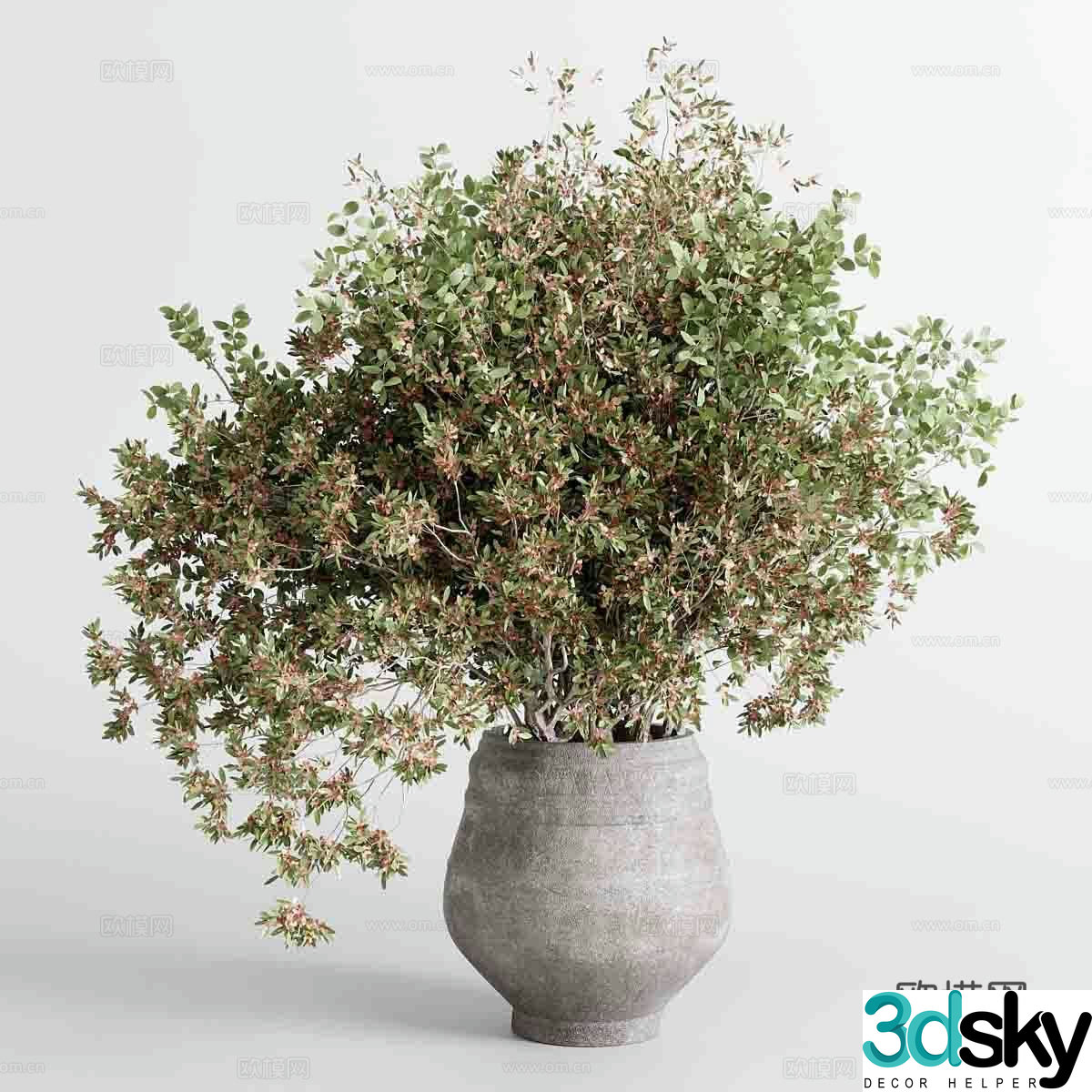 New Chinese style waive vase flower art 3D model