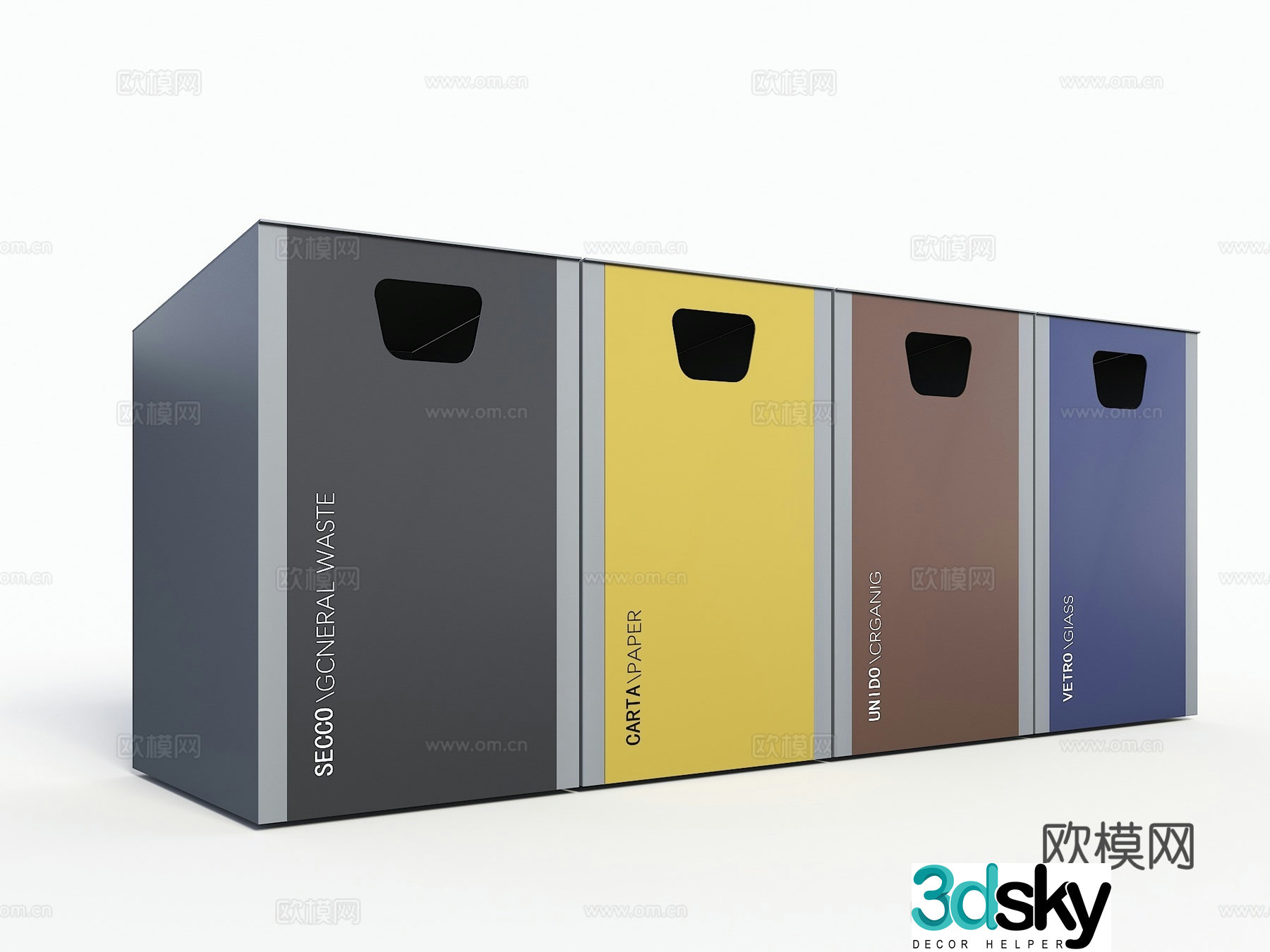 Garbage classification and disposal point Classified trash can Modern trash can Garbage station Modern trash station 3D model