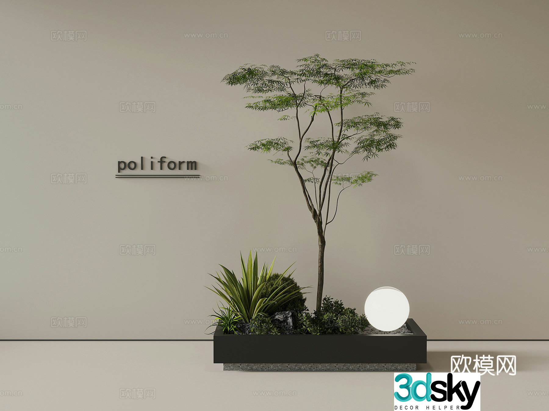 Modern Landscape Sketch Landscape Tree 3D Model